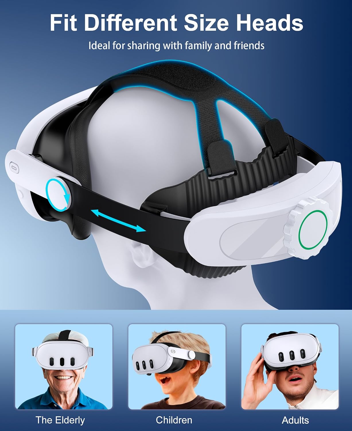 Detalle de VR head strap for Quest 3S 45° hinge