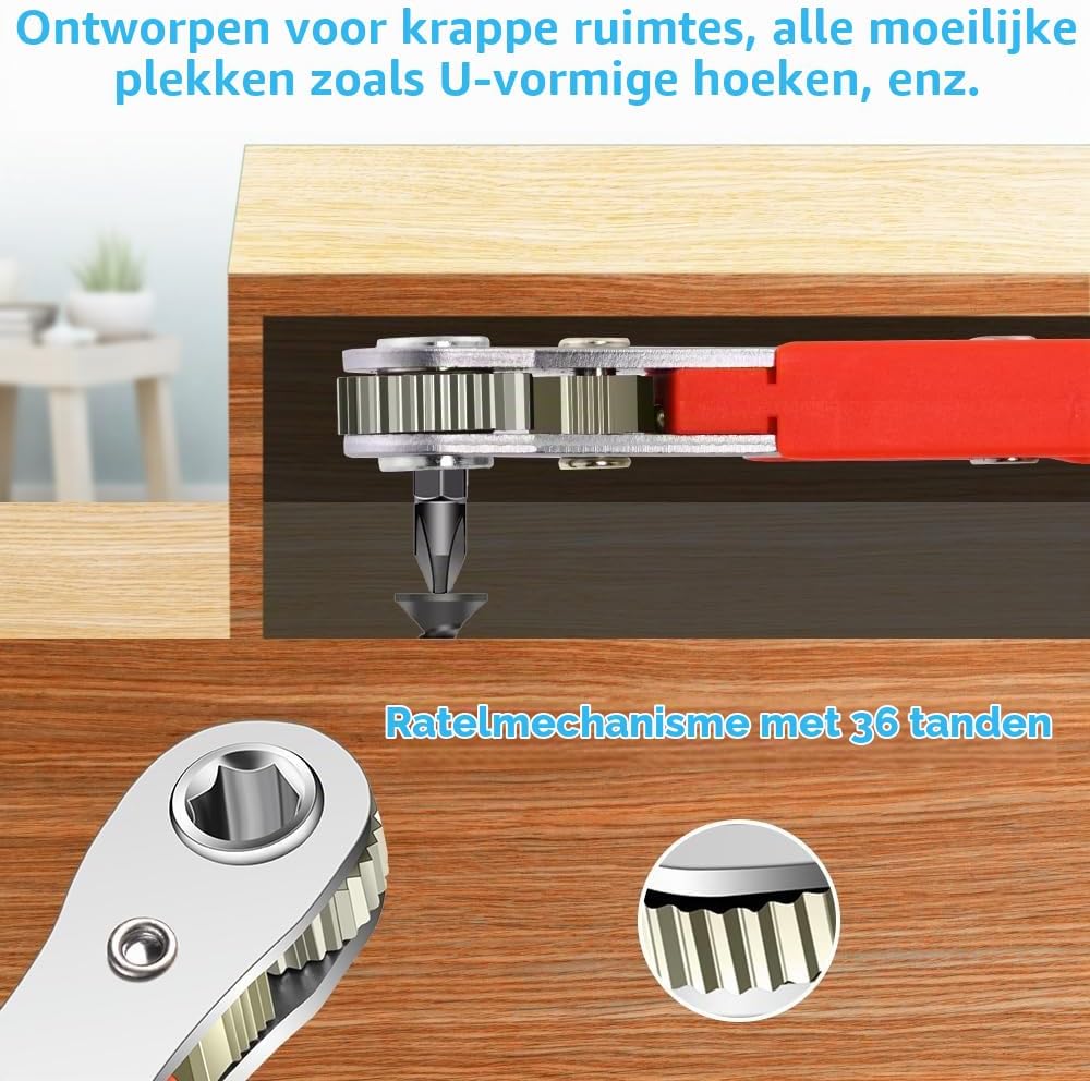 Thumbnail 3 de OSDUE P2-TLH20240226-B ratelschroevendraaier, magnetisch en omkeerbaar, 21-in-1