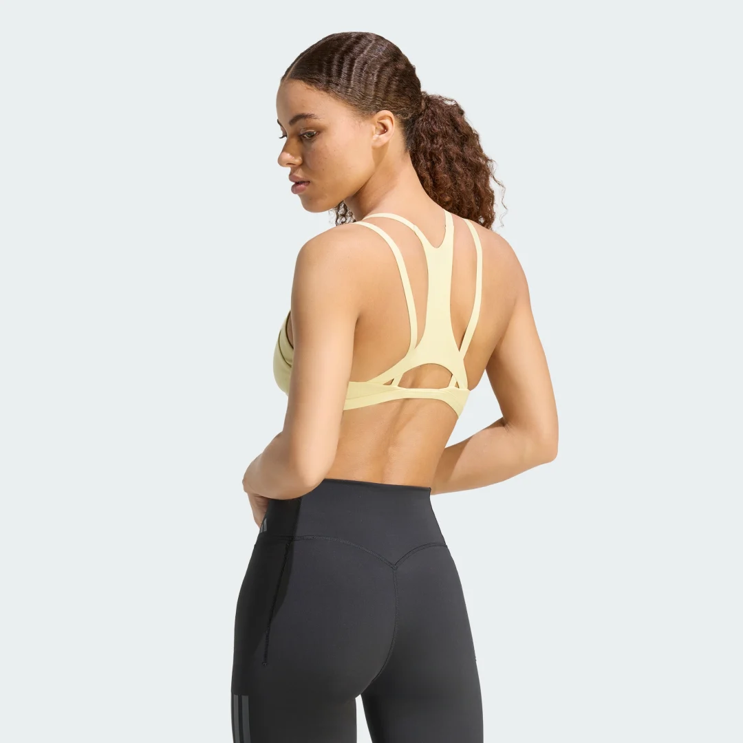 Thumbnail 1 de Sujetador de entrenamiento Optime con tirantes finos de Adidas – poco impacto, color Amarillo