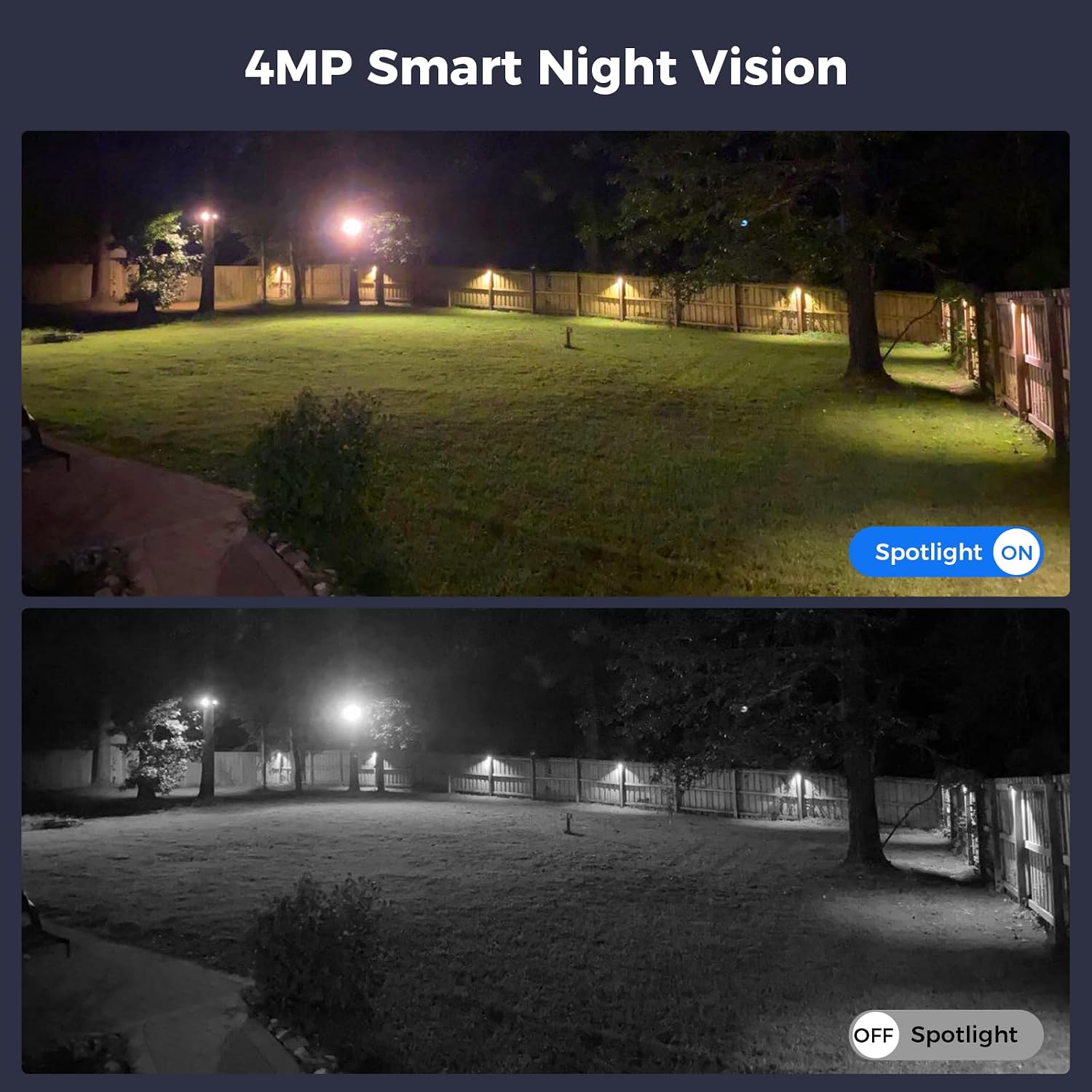 Thumbnail 5 de Hiseeu Solar Security Camera 2-Pack: 4MP Wireless Outdoor PTZ with Solar Power, 360° View, and Color Night Vision