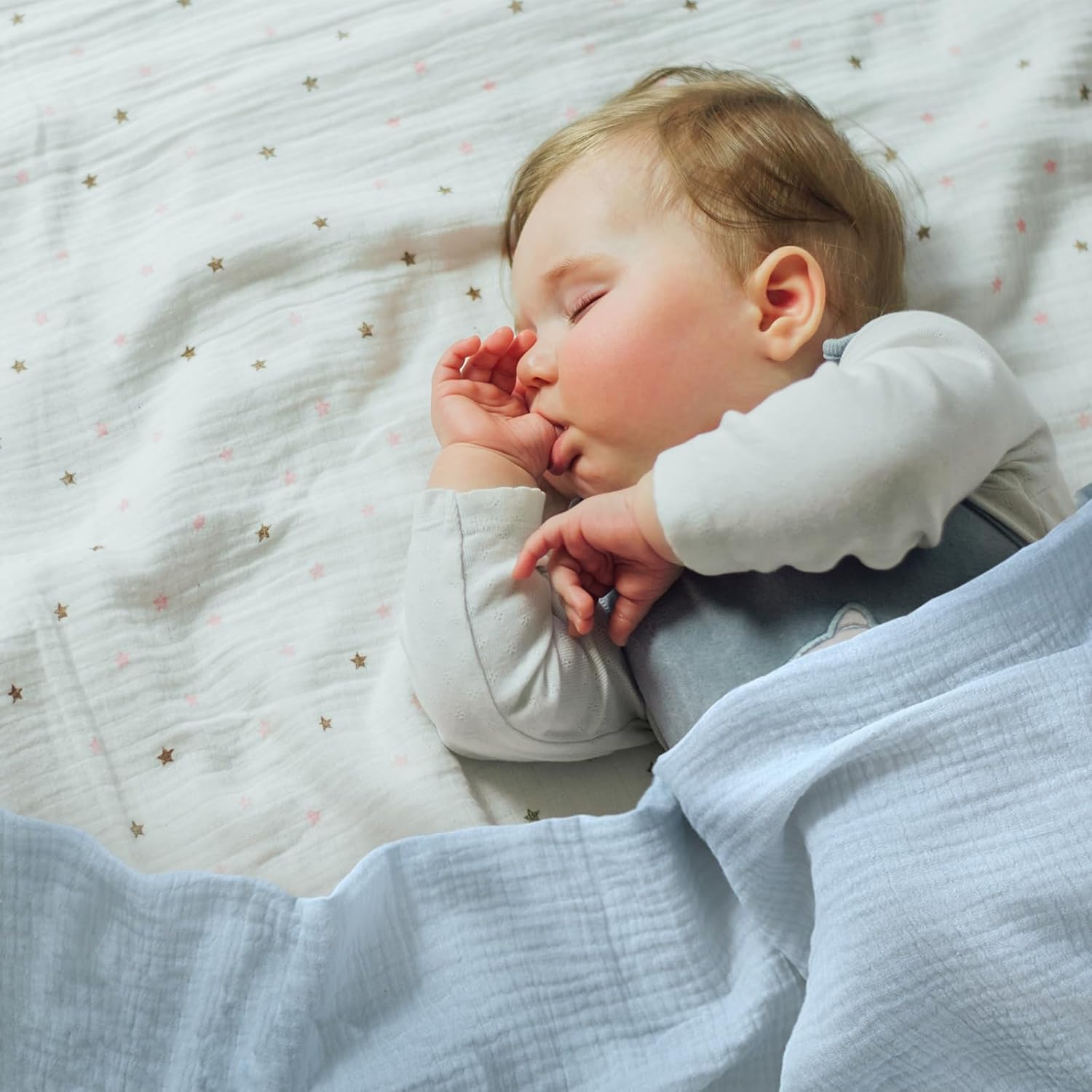 Thumbnail 5 de Soarwg Kids Muslin Swaddle Blanket (Pack of 3) – Large 95 x 100 cm, Blue