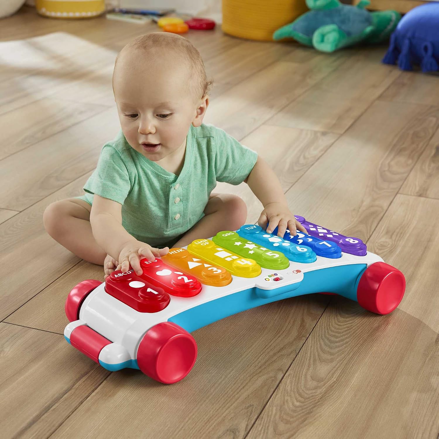 Detalle 2 de Fisher-Price HJK38 grote elektronische xylofoon met 8 toetsen en 4 talen