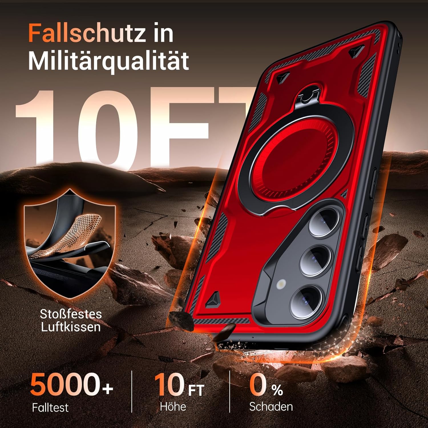 Thumbnail 1 de WYUIC Hülle für Samsung Galaxy S24 5G – Rundum-Schutz mit 360° Ringhalter, Militärstandard, mehrschichtiger Stoß- und Kratzschutz