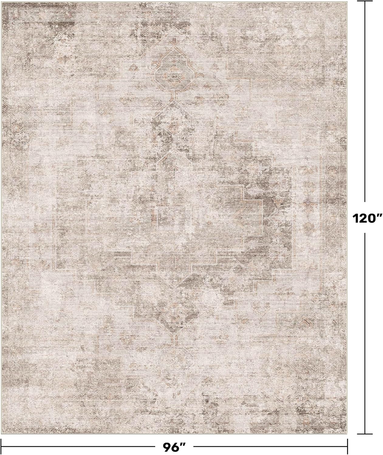 Thumbnail 1 de Hazo Haus Farmhouse 8x10 Area Rug: Washable, Stain-Resistant & Non-Slip for Modern Living