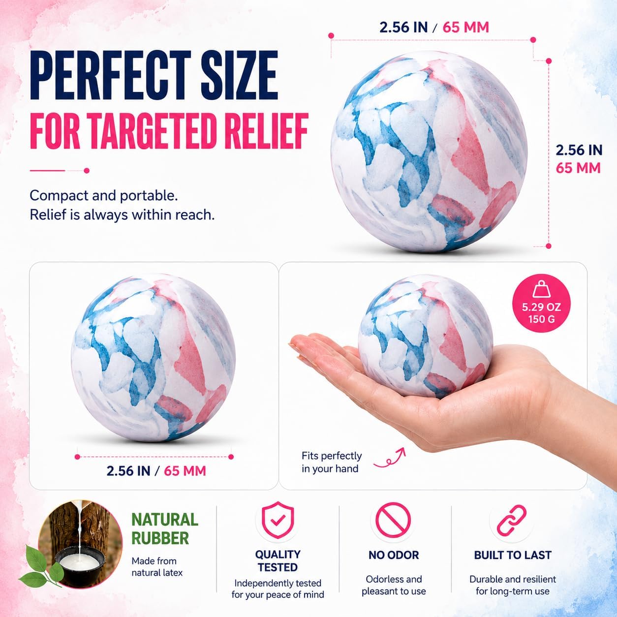 Thumbnail 5 de FITZELAR 2PCS Massage Lacrosse Balls for Myofascial Release (SGS Certified)