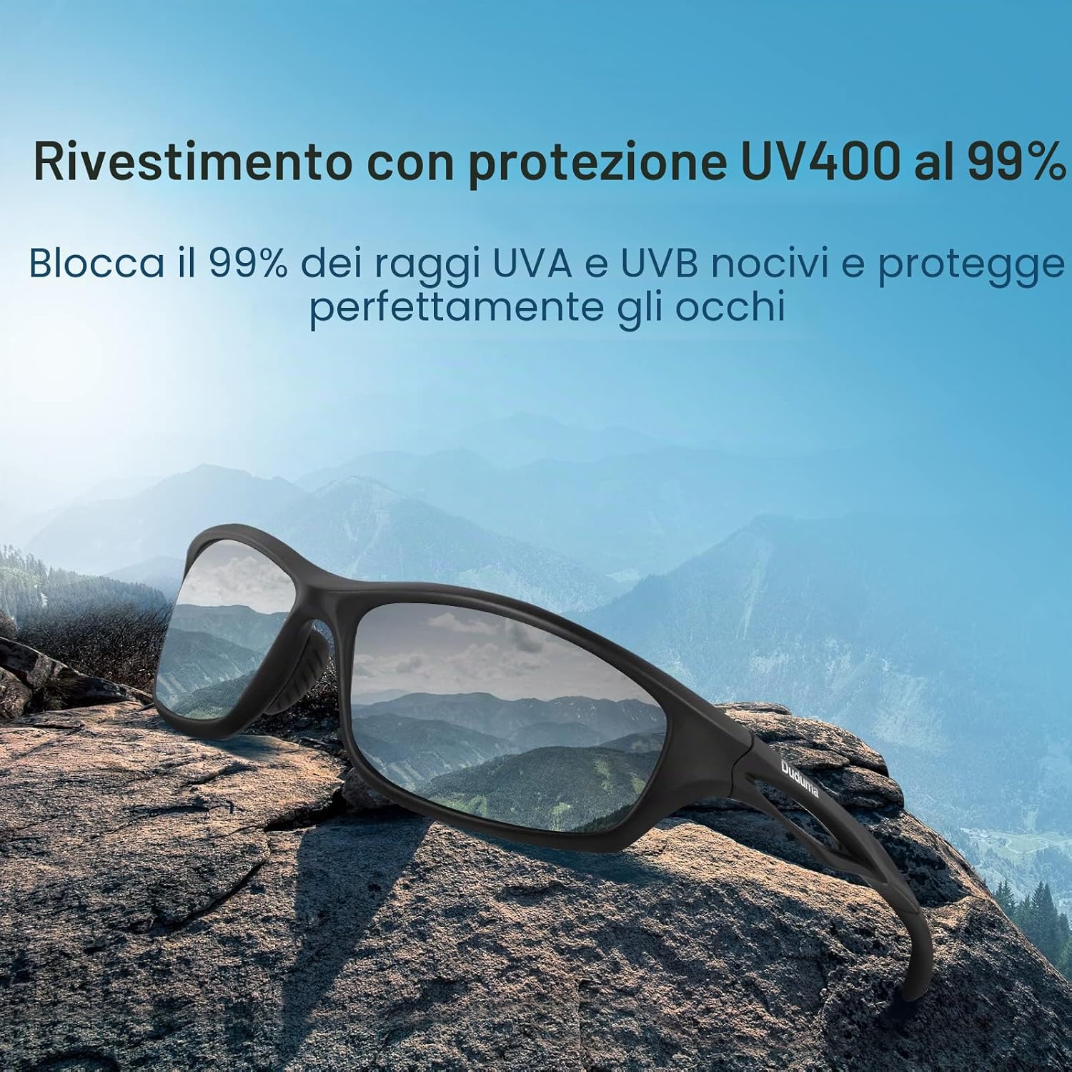 Detalle 2 de Duduma Occhiali da sole polarizzati sportivi per uomo e donne – protezione UV400 e lenti TAC per ciclismo, pesca e outdoor