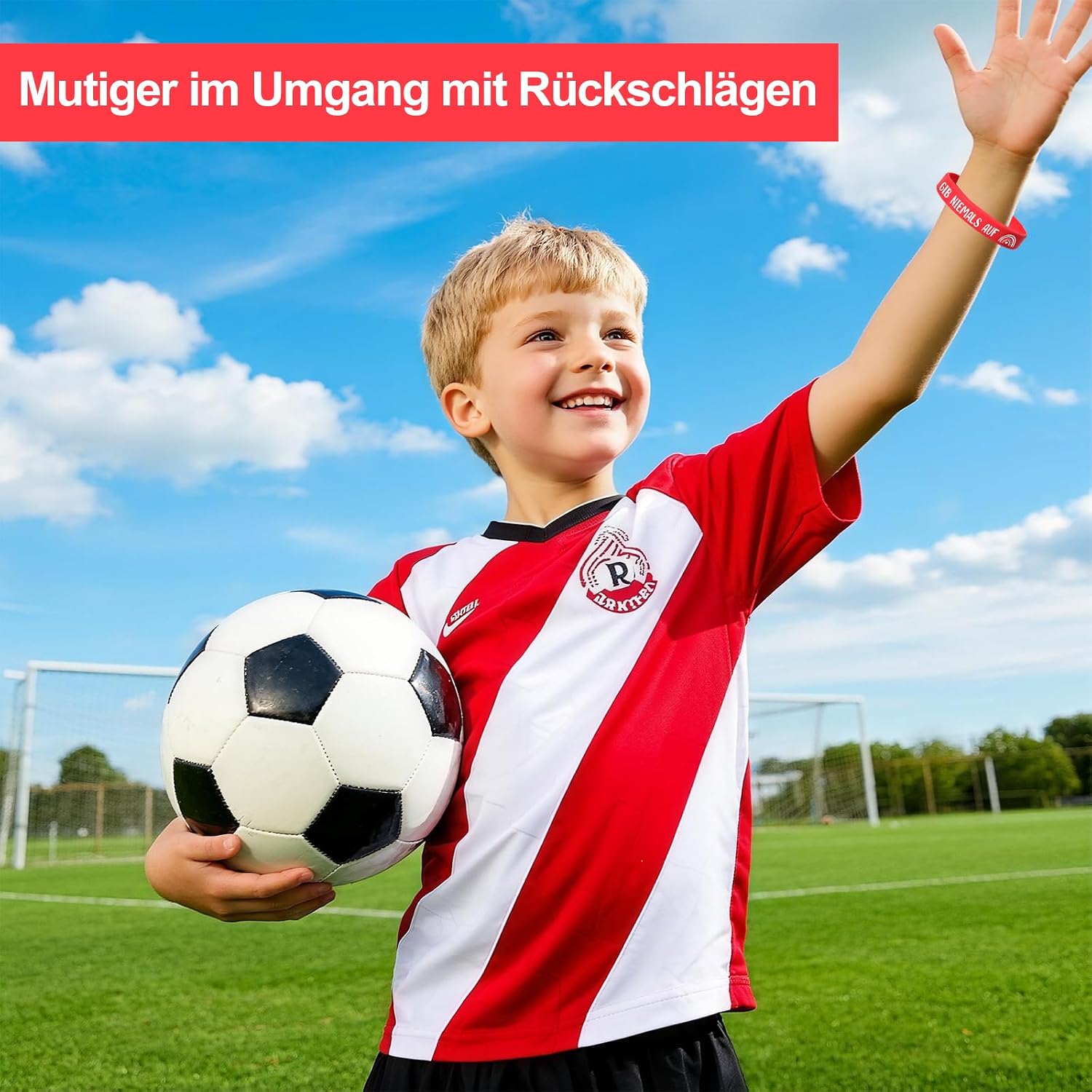 Detalle de LVZONGXIN Motivationsarmbänder für Kinder (24 Stück) – 20 cm Silikonarmbänder mit Sprüchen auf Deutsch