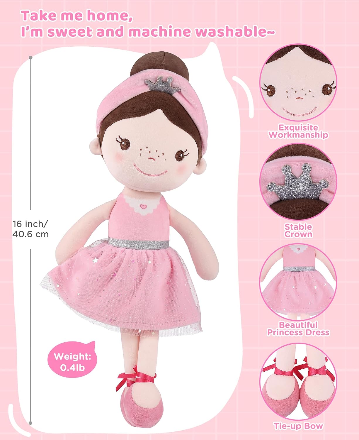 Thumbnail 1 de GAGAKU 16-inch Ballet Girl Soft Baby Doll Toy for Girls