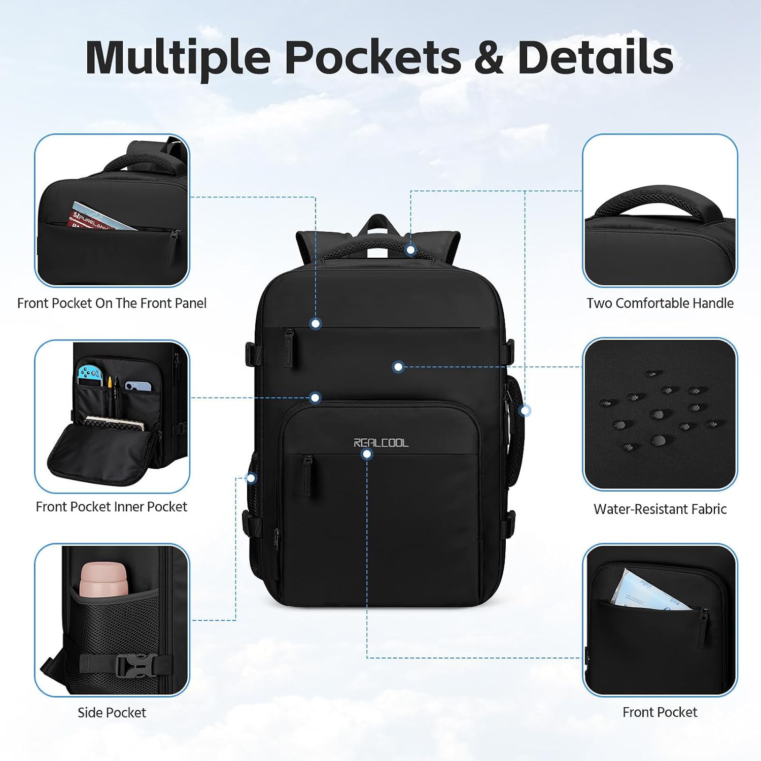 Detalle de RealCool Laptop Travel Backpack 15.6-inch