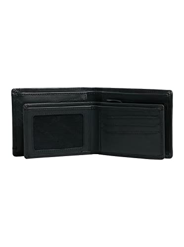 Detalle 2 de Quiksilver Billetera plegable de cuero, negra 👝