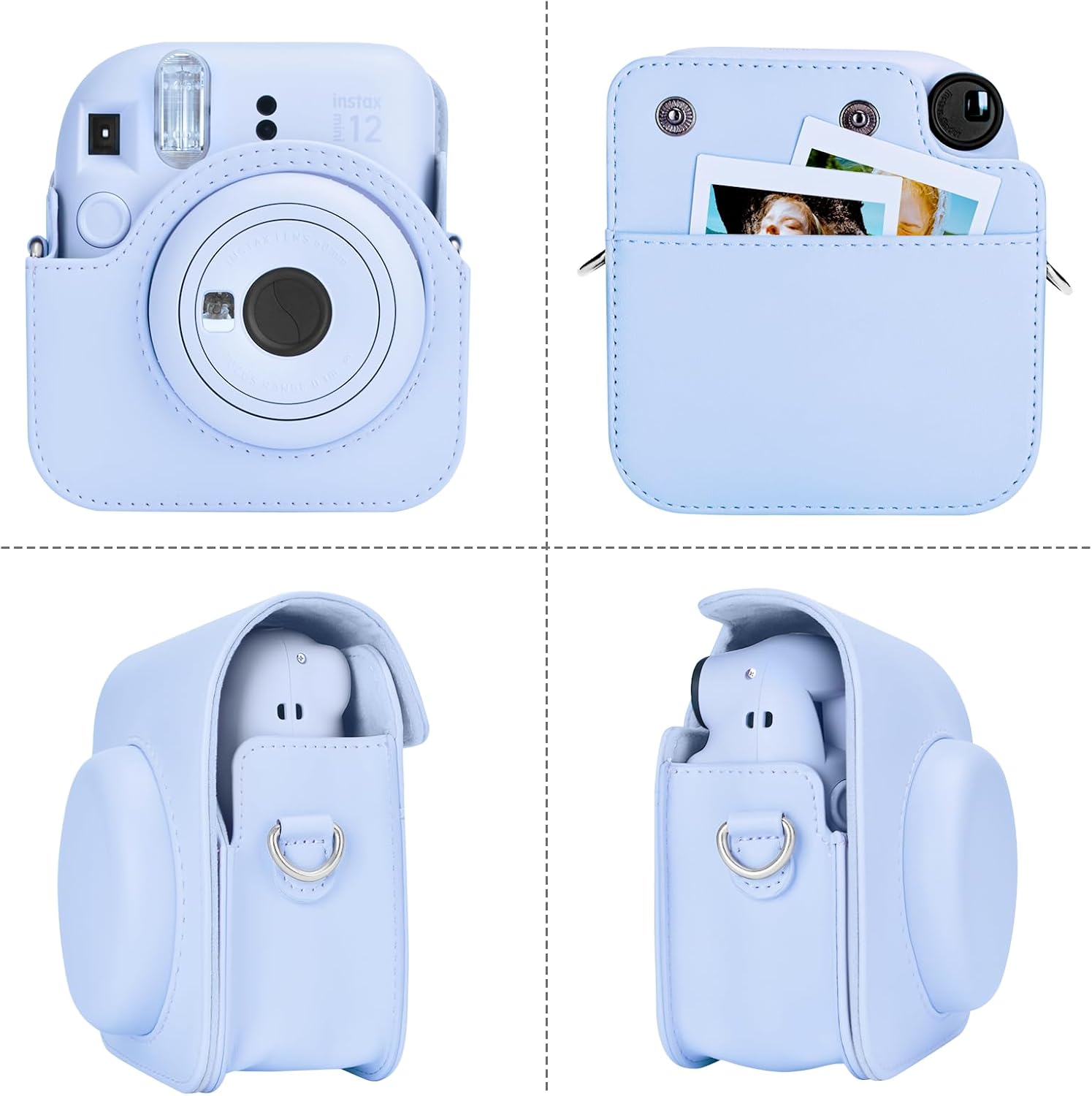 Thumbnail 2 de Rieibi Instax Mini 12 camera case – custom carry bag with strap (blue)