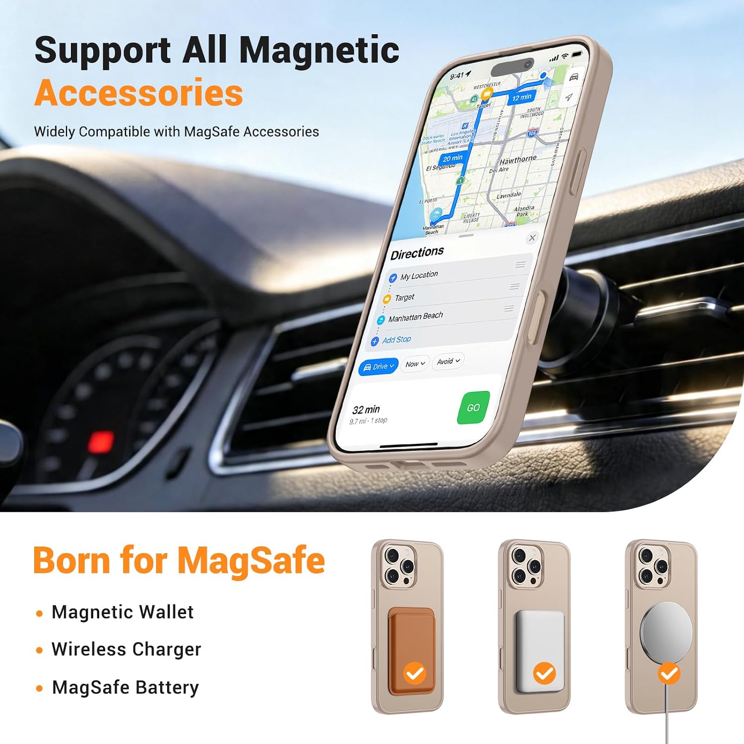 Detalle de vnnink iPhone 16 Pro Max Magnetic Matte Case