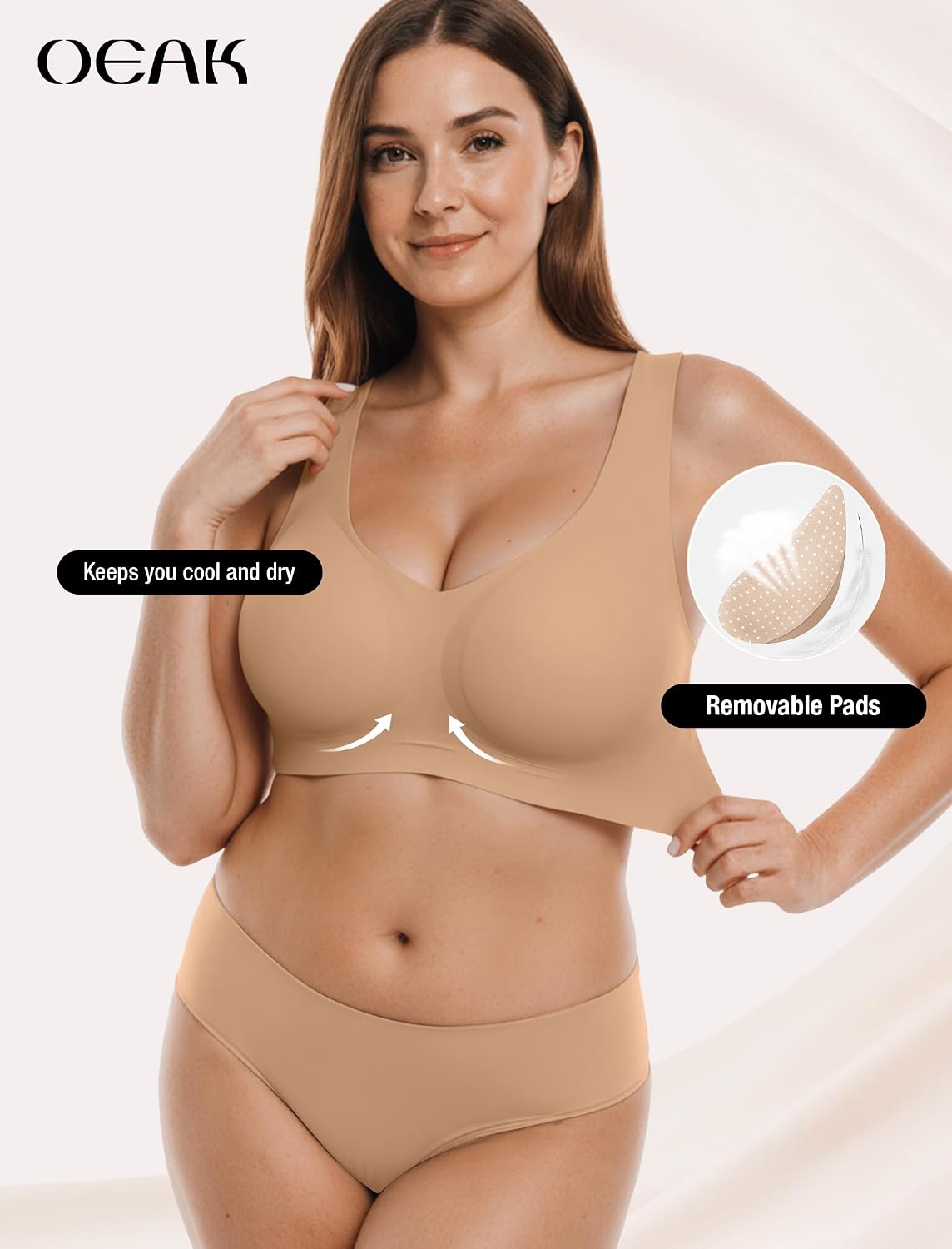 Thumbnail 4 de OEAK Women Seamless No-Underwire Bralette 🩲