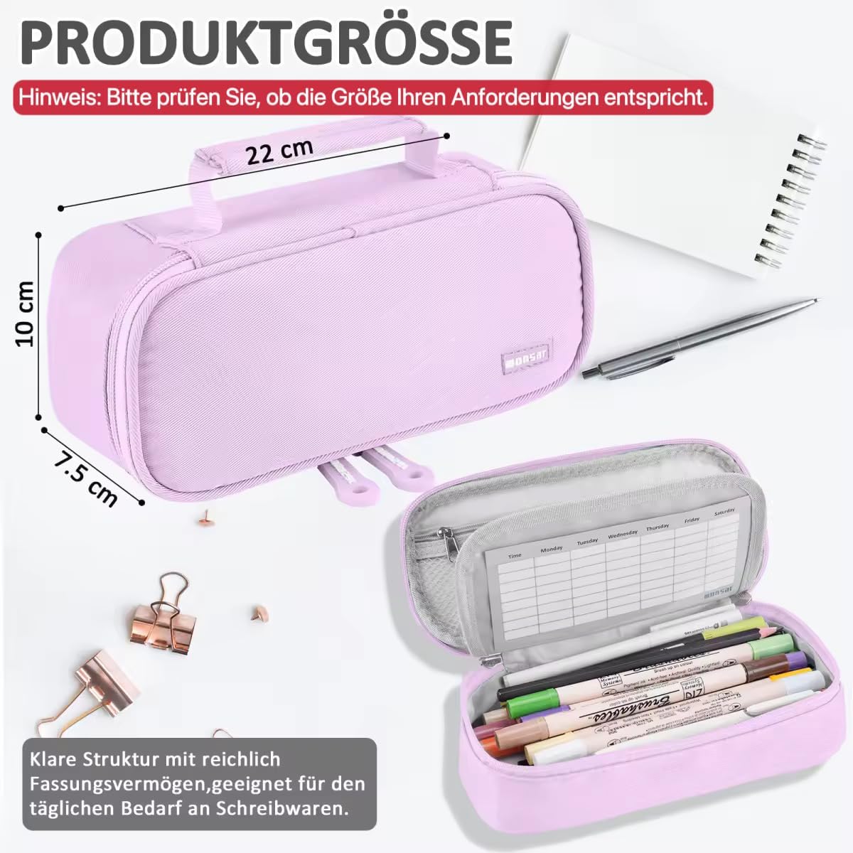 Thumbnail 1 de Wonsar Federmäppchen Mäppchen Federtasche Etui 4 Fach – vielseitig organisiert für Schule & Büro