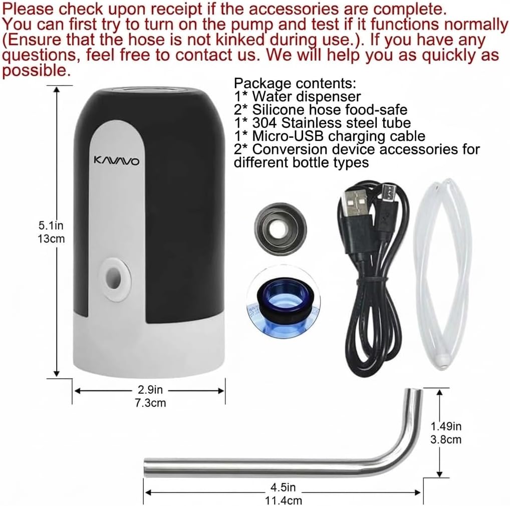 Thumbnail 4 de Water Bottle Pump with 2 Adapters, USB Rechargeable Dispenser for Gallon Jugs