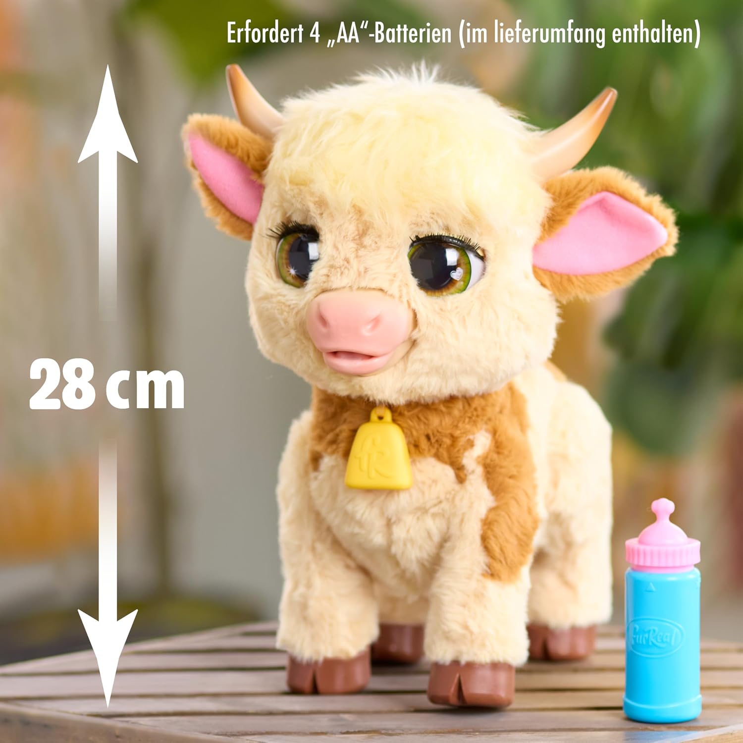 Detalle de Just Play furReal Maggie, die Kuh – interaktives Funktionsplüschtier (50+ Geräusche, 28 cm) ab 4 Jahren