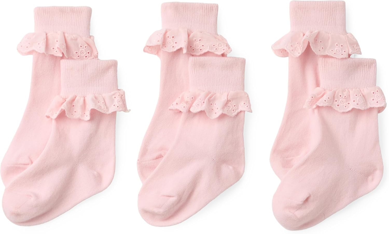 Thumbnail 6 de Amazon Essentials Bambine e ragazze – Calzini alla caviglia con volant in pizzo Sangallo e risvolto