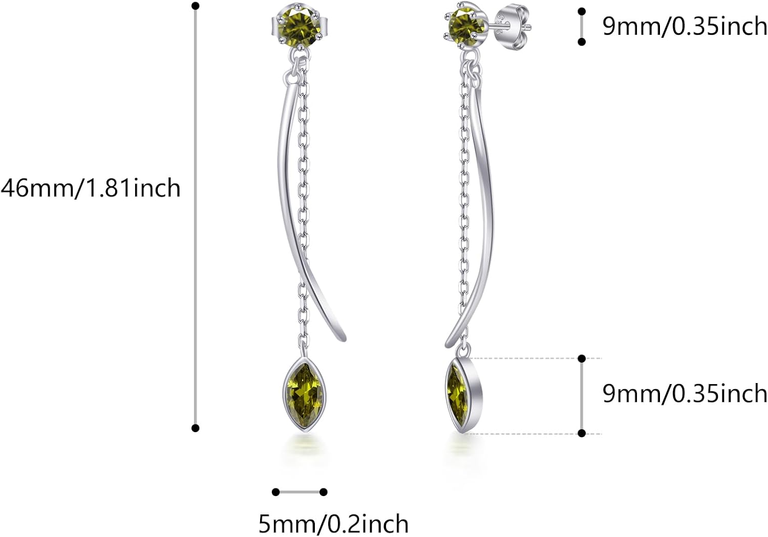 Thumbnail 4 de PHNIBIRD Boucles d’oreilles femme argent 925 avec pierre de naissance – forme goutte