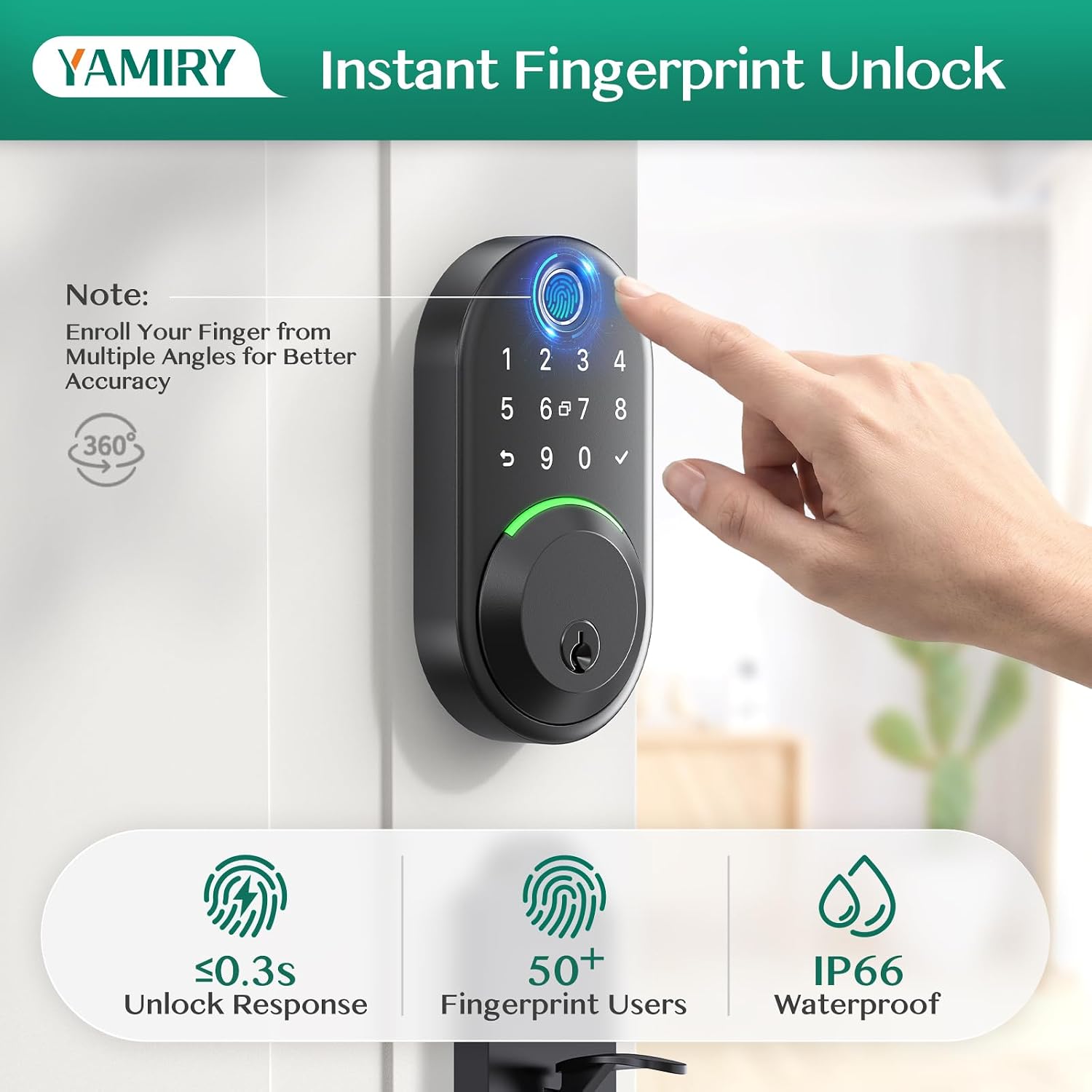 Detalle de Yamiry Smart Deadbolt Lock with Keypad
