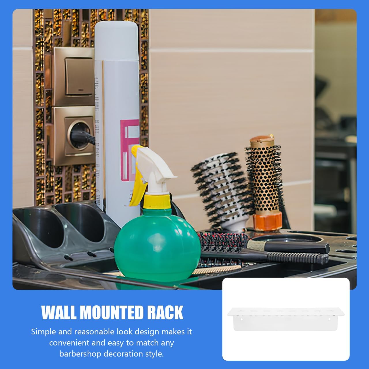 Detalle 2 de FOMIYES Wall-Mounted Scissor Holder (Multi-Slot Acrylic Salon Organiser) for Hairdresser Tools