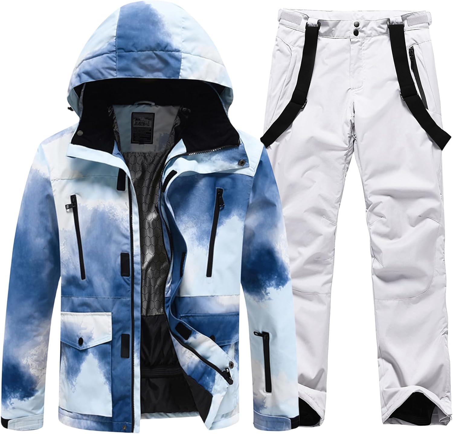 Detalle 2 de HOTIAN Herren Schneeanzug Ski Jacke und Hose Set für Winter