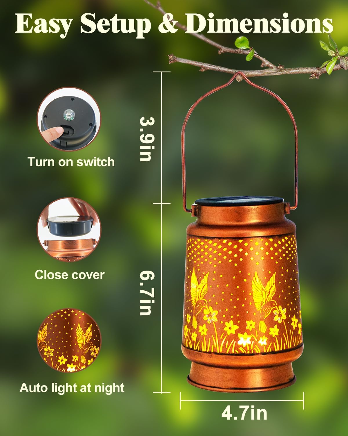 Detalle 2 de DIBIEECN Solar Lantern, Metal