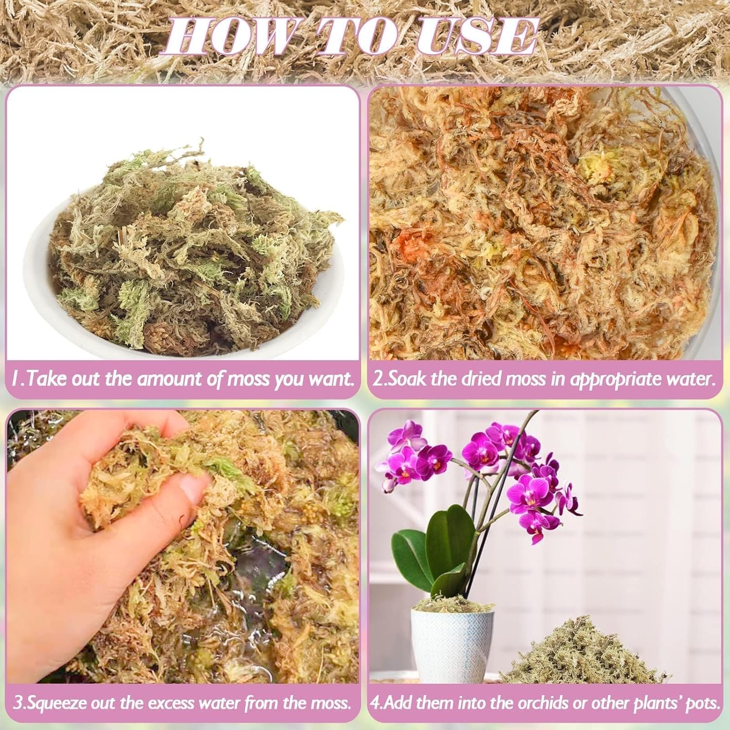 Thumbnail 3 de Halatool 1000g Premium Sphagnum Moos – Vielseitiges Torfmoos für Orchideen, Terrarien und Zimmerpflanzen