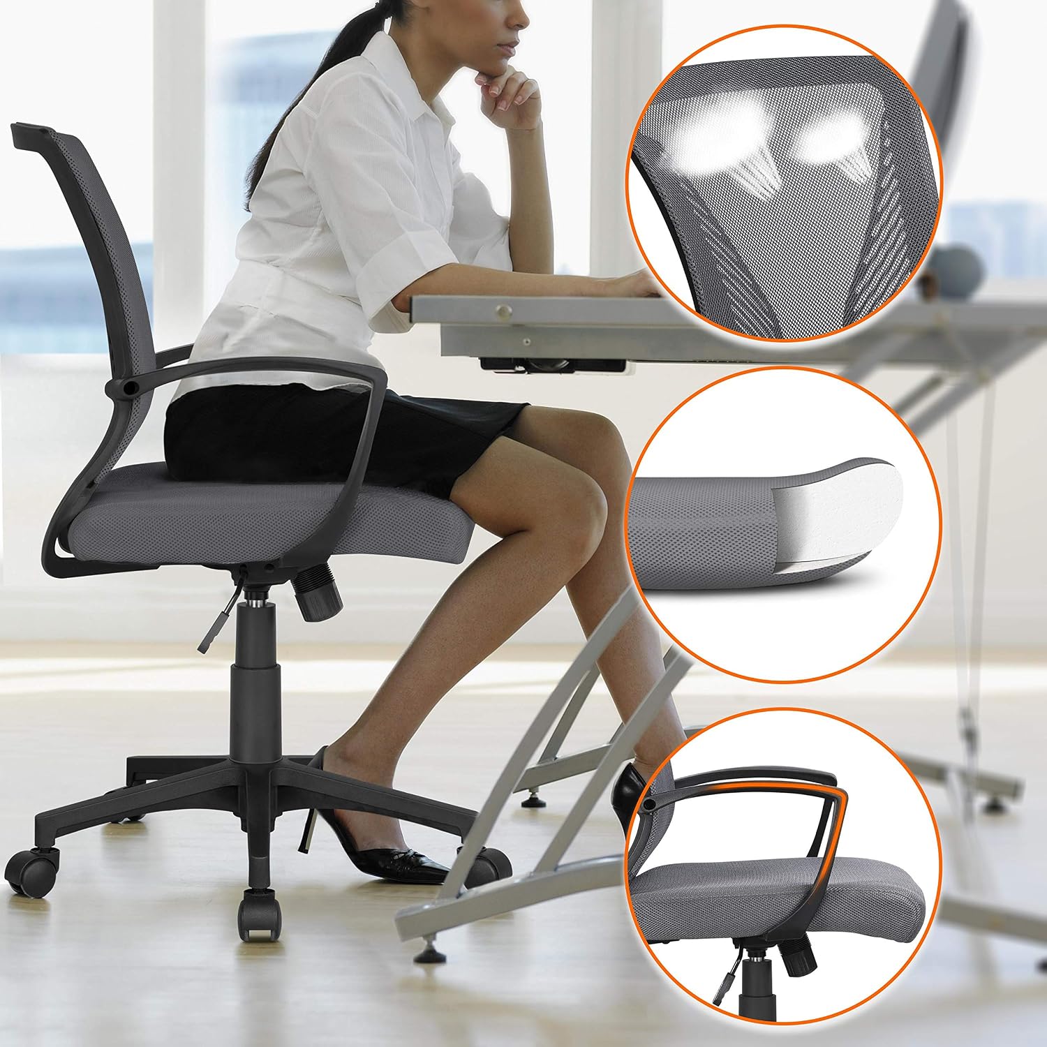 Thumbnail 4 de Yaheetech Bürostuhl Ergonomisch Netz 136 kg