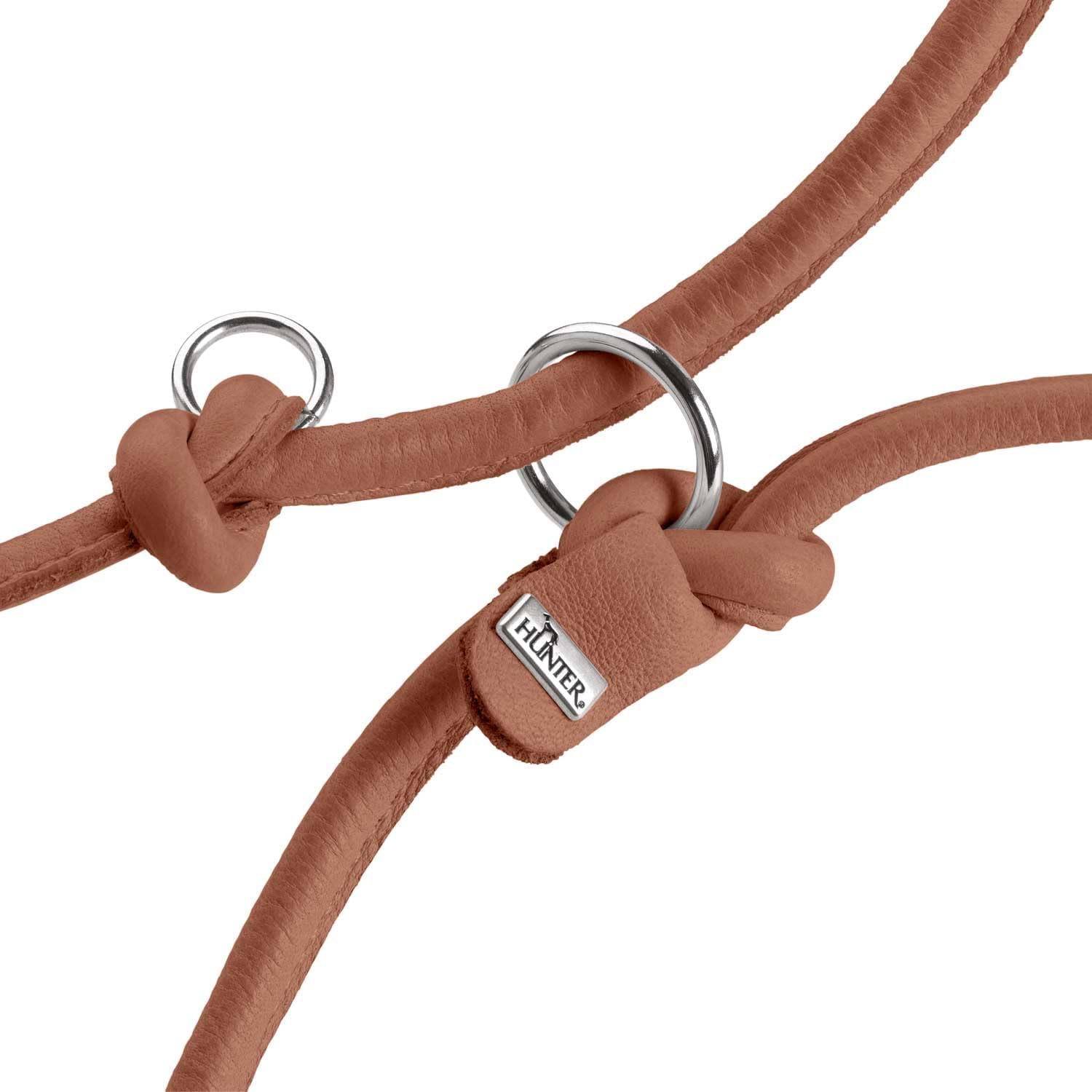 Detalle de Hunter Verstellbare Hundeführleine SOHO Round MINI – Cognac, 200 cm