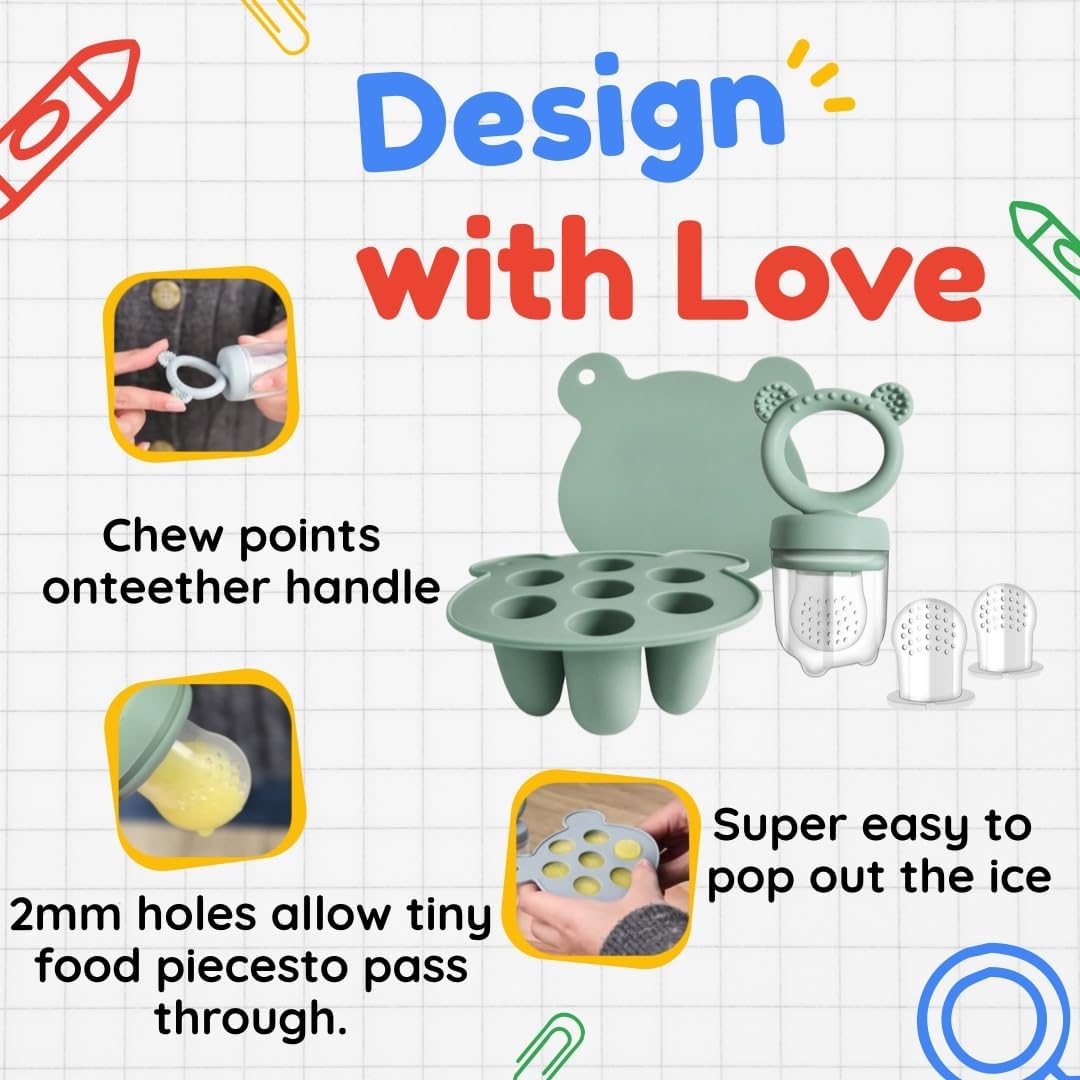 Thumbnail 3 de WeSweet Fruit Feeder for Baby - Silicone Fruit Food Feeder (Purple Set)
