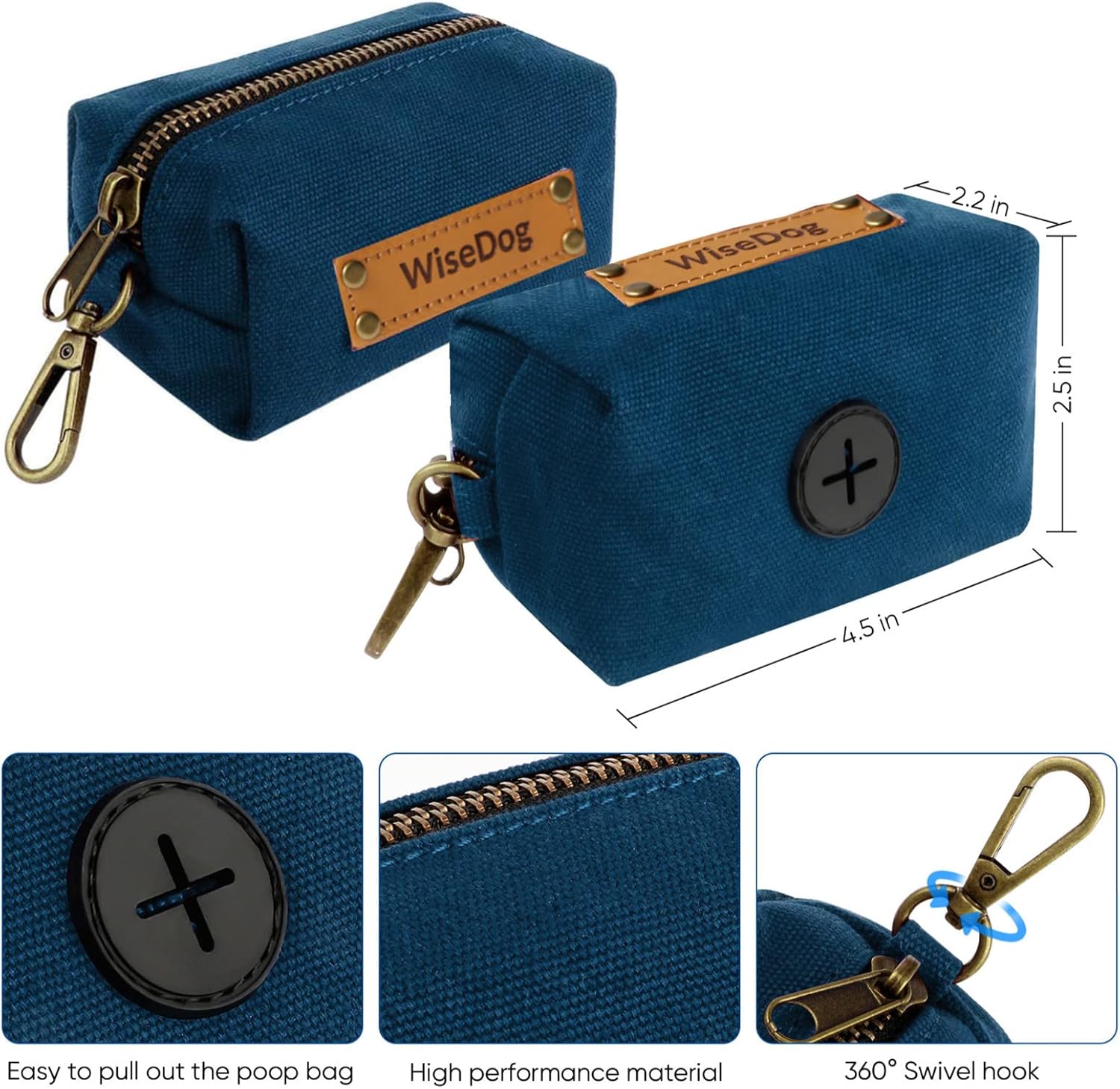 Thumbnail 5 de Wisedog Hundehalsband und Leine Set Combo – Einstellbares Halsband mit Hundeleine + Poop Bag Holder