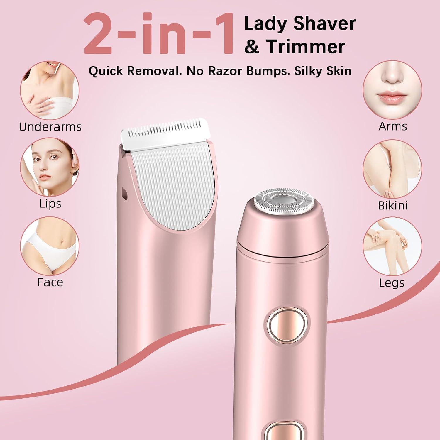 Detalle 2 de 3-in-1 Lady Shaver & Bikini Trimmer USB-C rechargeable for women 🪒