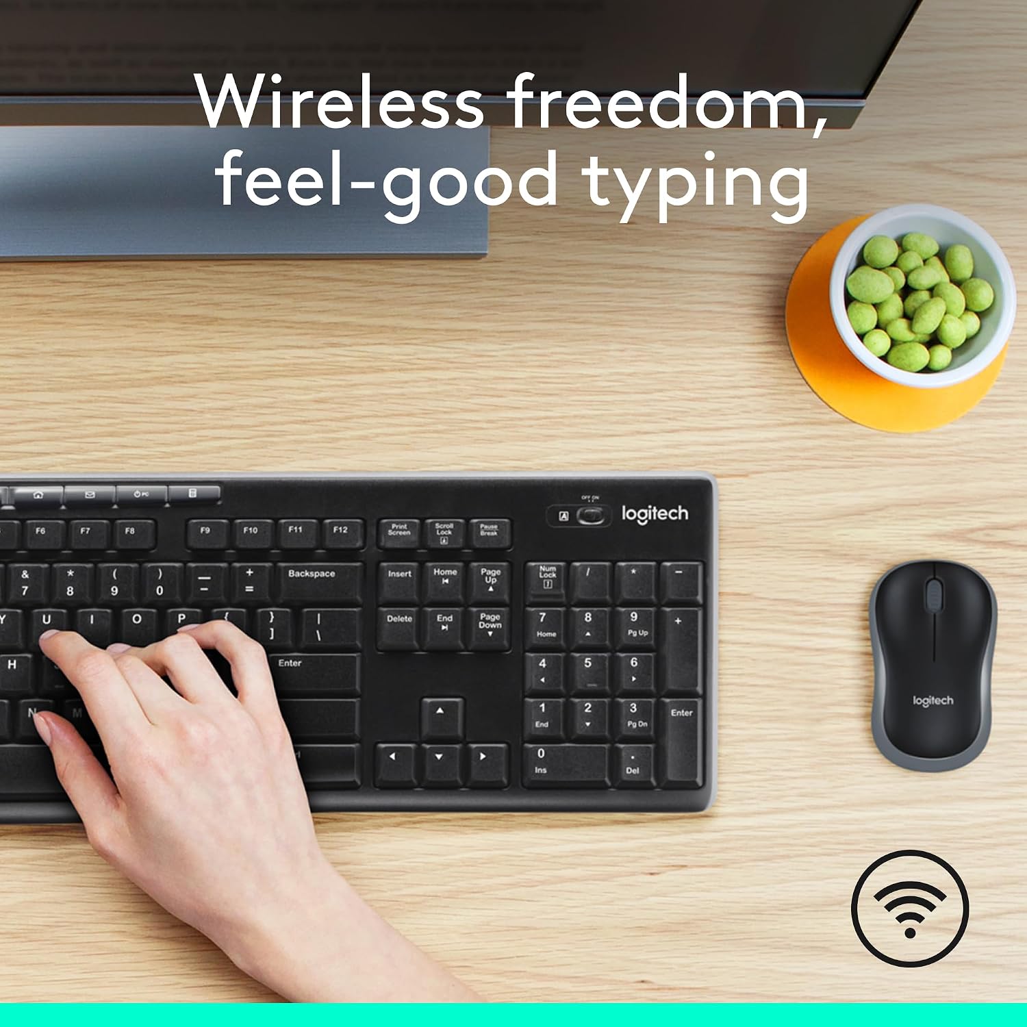 Detalle 2 de Logitech MK270 Full Size Wireless Keyboard and Mouse Combo — Black
