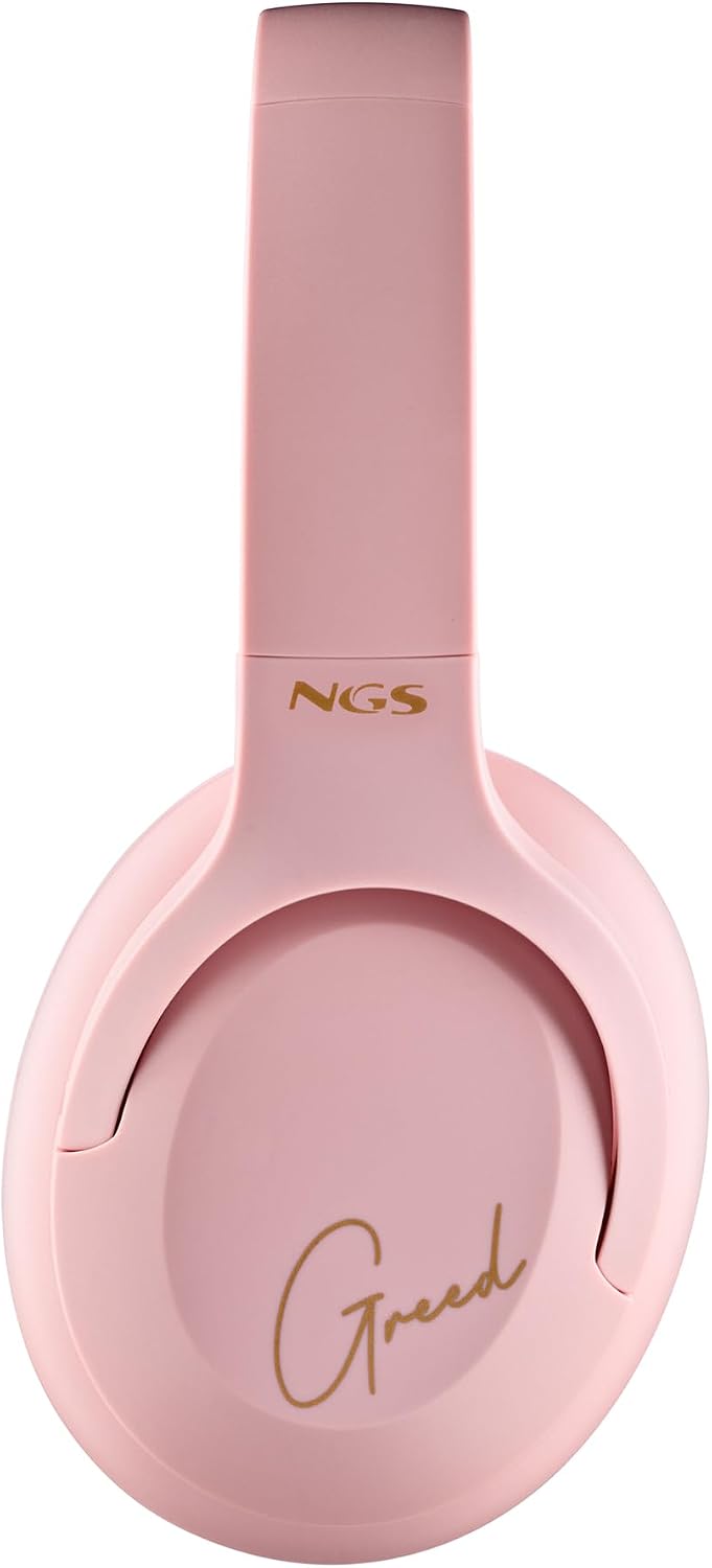 Detalle de NGS ARTICA Greed PINK – Kabellose Supra‑Aurale Kopfhörer mit Mikrofon, 40 Std, Pink