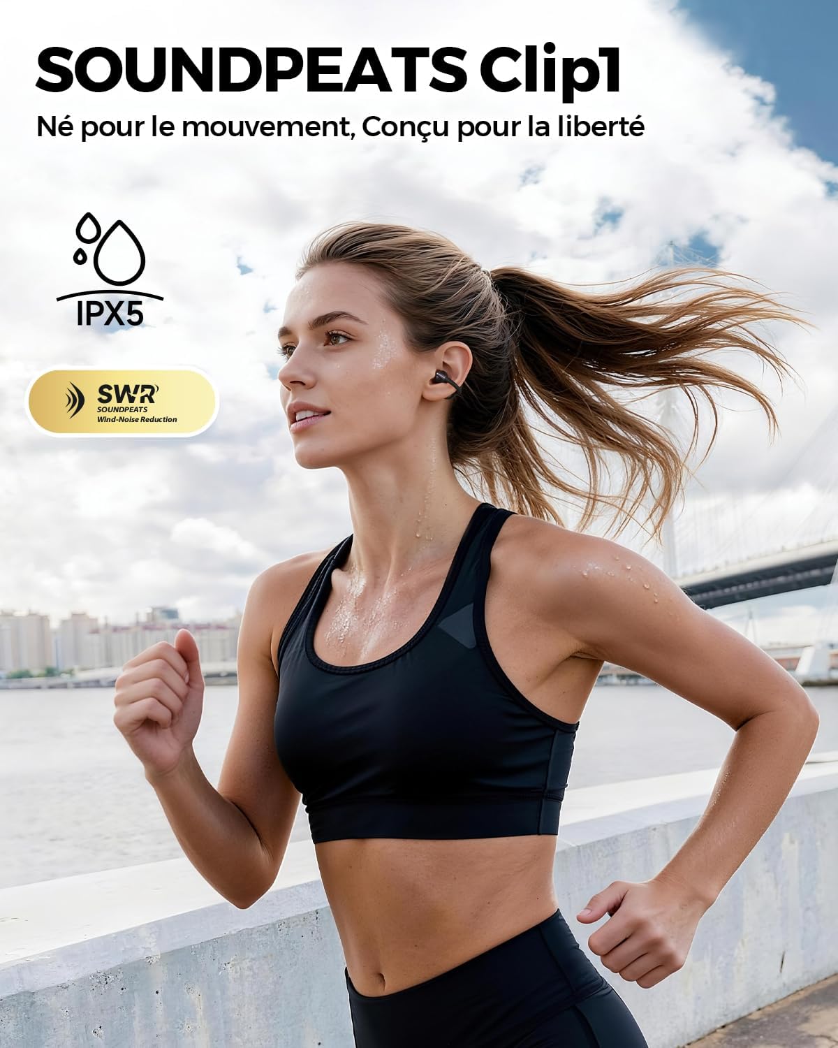 Thumbnail 1 de SoundPEATS Clip1 : écouteurs Bluetooth open-ear à clipser, audio Dolby et jusqu’à 40 h d’autonomie