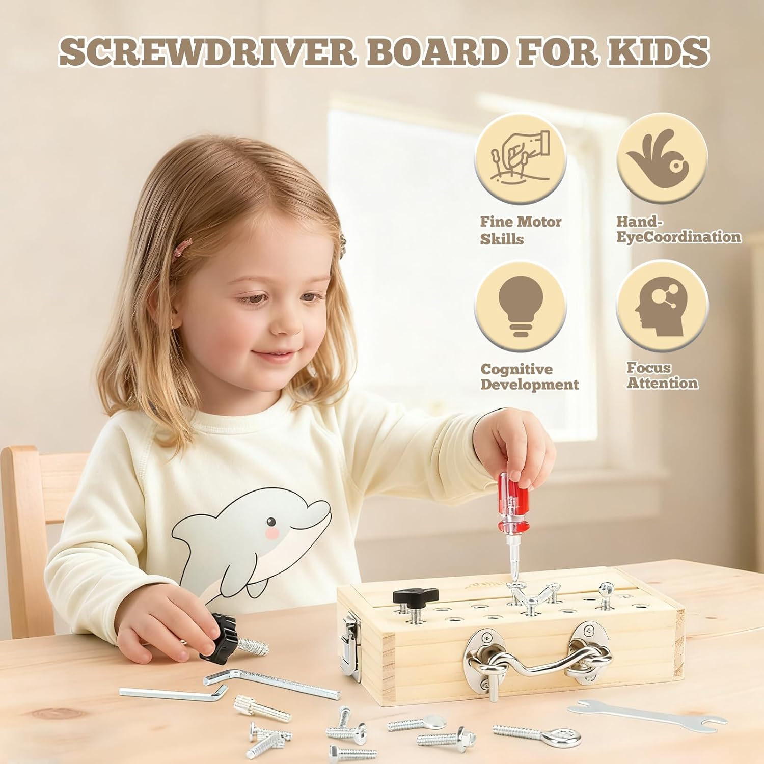 Thumbnail 1 de Montessori Busy Board Holzschraubset ab 3 Jahren