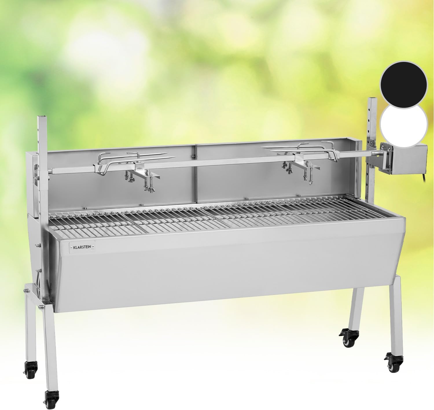 Detalle 2 de Klarstein grill rożnowy 2w1 z silnikiem, 4 rusztami i osłoną przeciwwiatrową