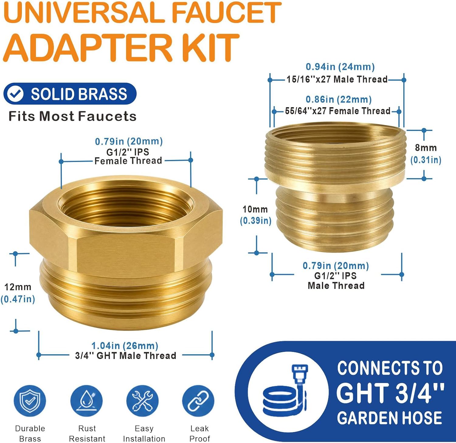 Detalle de XNTONG Brass Hose Adapter Kit