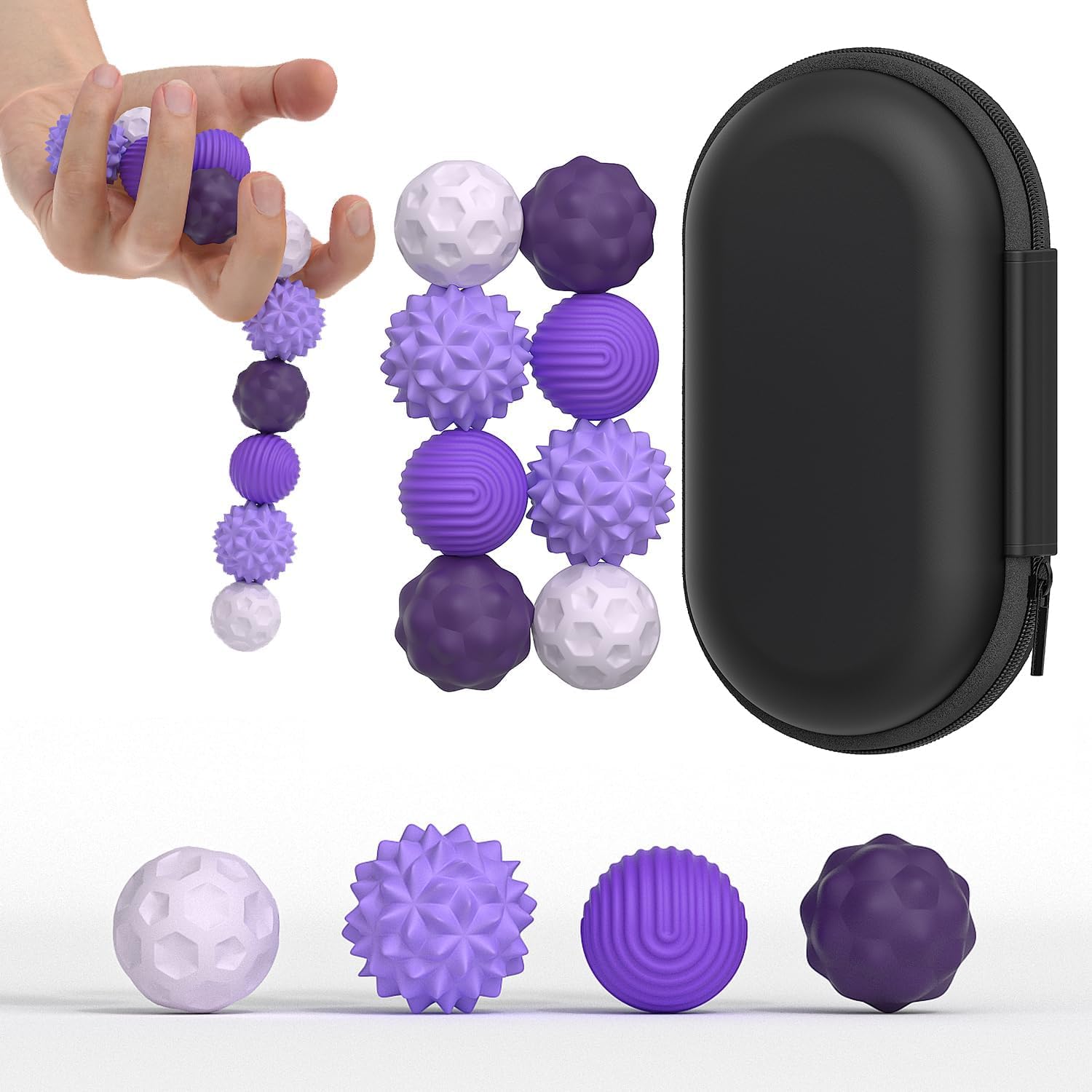 Detalle de Bambebe 8PCS Silicone Magnetic Balls – A Thoughtful, Textured Fidget Set for Focus and Calm