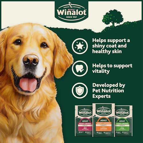 Detalle de WINALOT Meaty Chunks Mixed in Gravy Wet Dog Food 40x100g