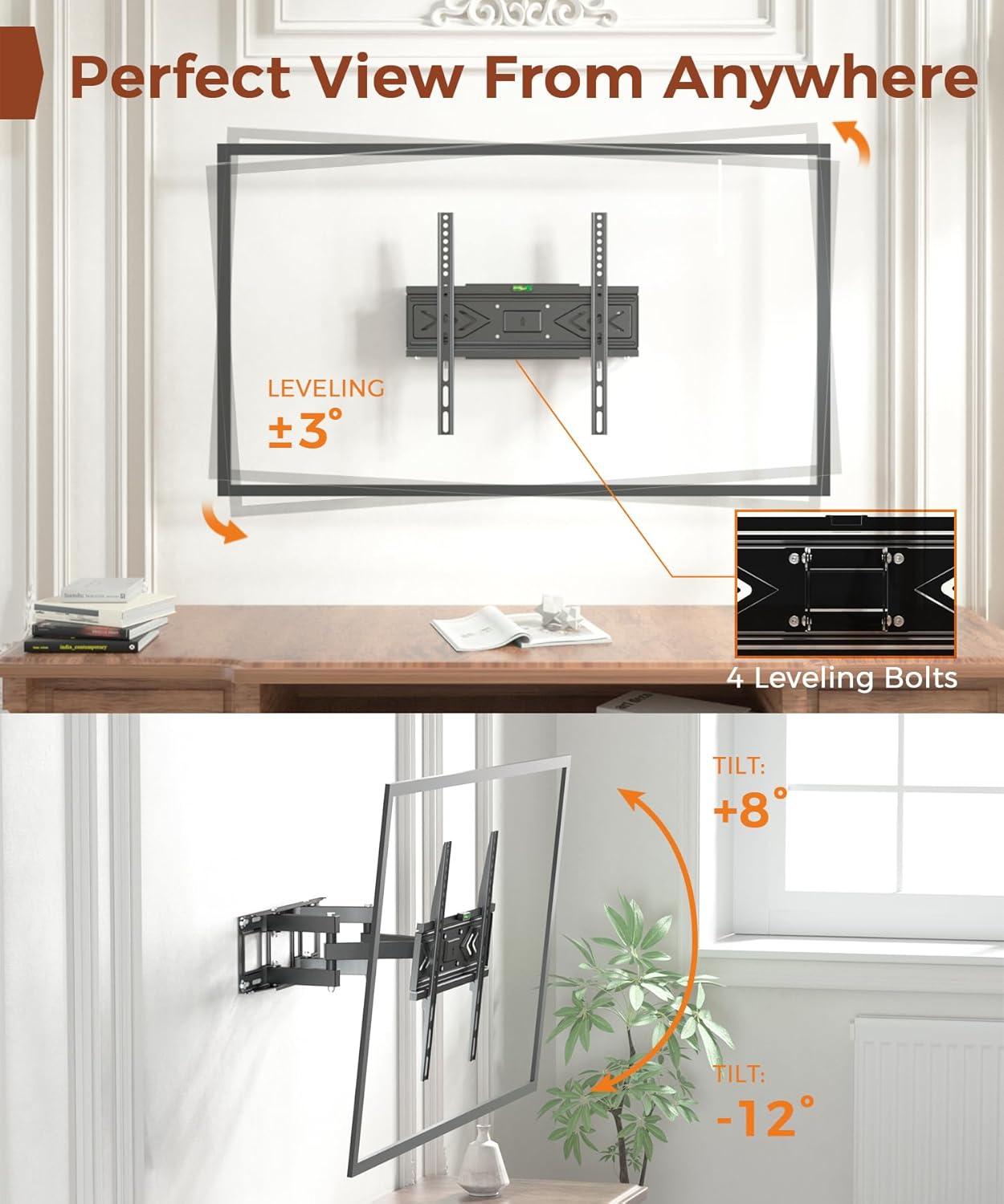 Detalle 1 de Solid As Mountain Full Motion TV Wall Mount for 32–65 inch TVs (50/55/65 inch Wall Mount)