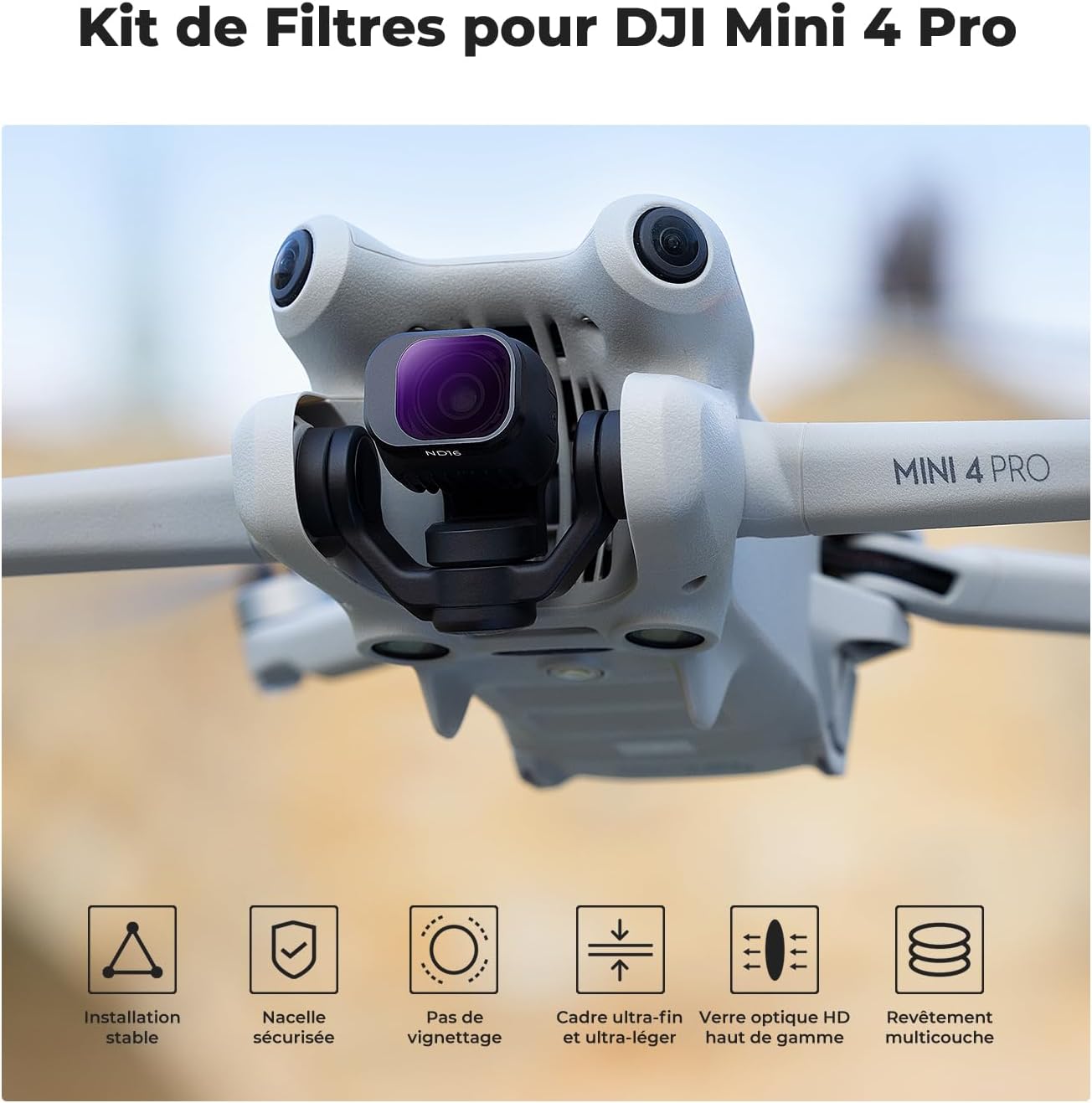 Thumbnail 1 de K&F Concept Filtre UV+LPR+CPL+Black Mist 1/4+ND32/PL+ND16/PL+ND8/PL+ND64/PL+ND128/PL+ND256/PL+ND16+ND32+ND64+ND128+ND256+ND1000 — kit 16 filtres pour DJI Mini 4 Pro