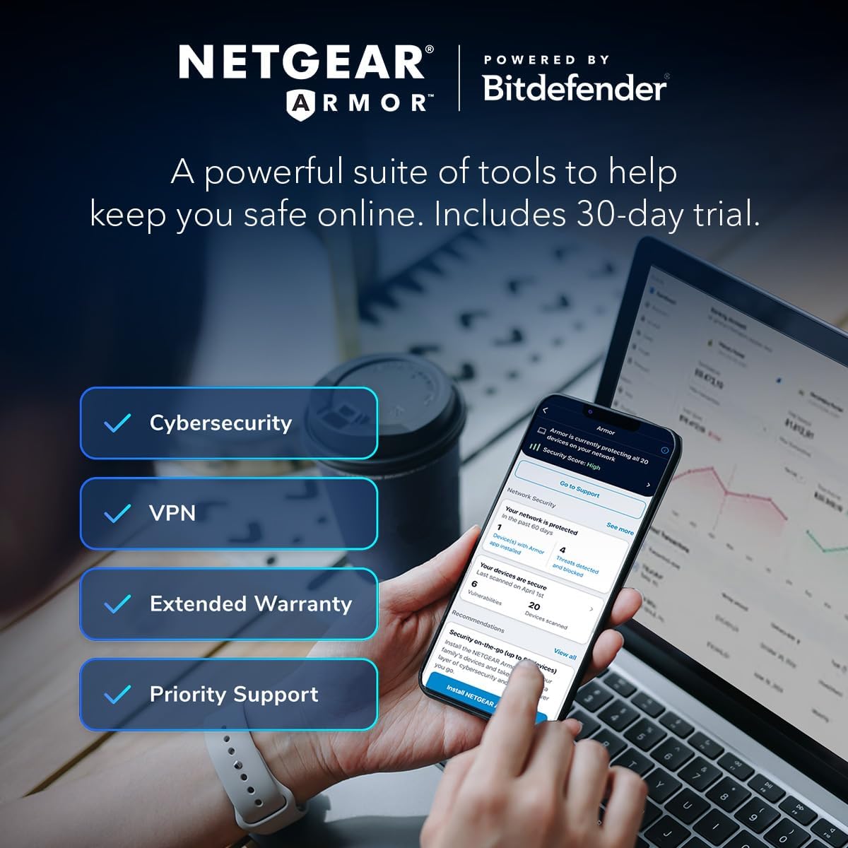 Thumbnail 5 de NETGEAR Nighthawk WiFi 6E Router (RAXE300) – tri-band AXE78000 with dedicated 6 GHz