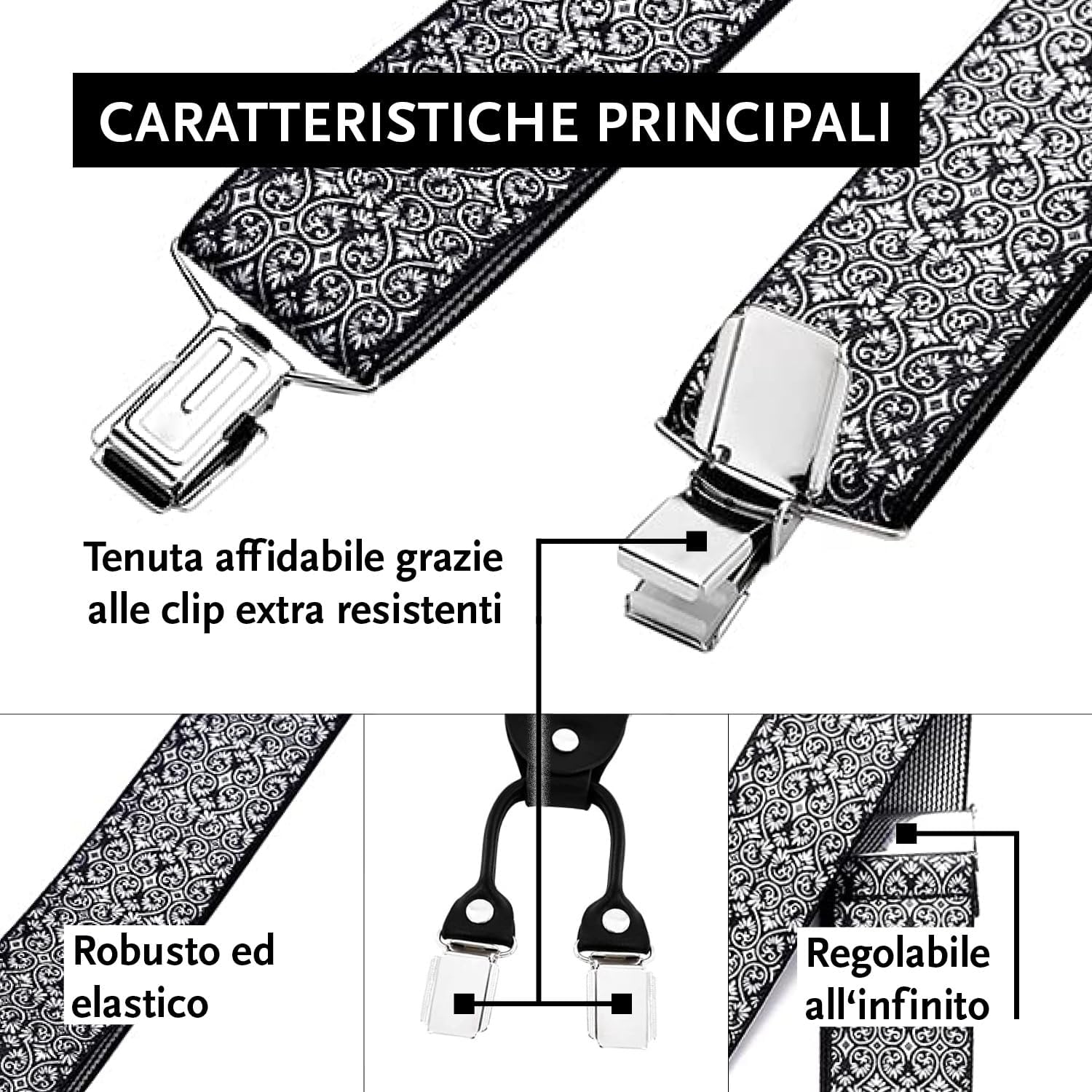 Thumbnail 3 de DonDon Bretelle uomo eleganti 3,5 cm