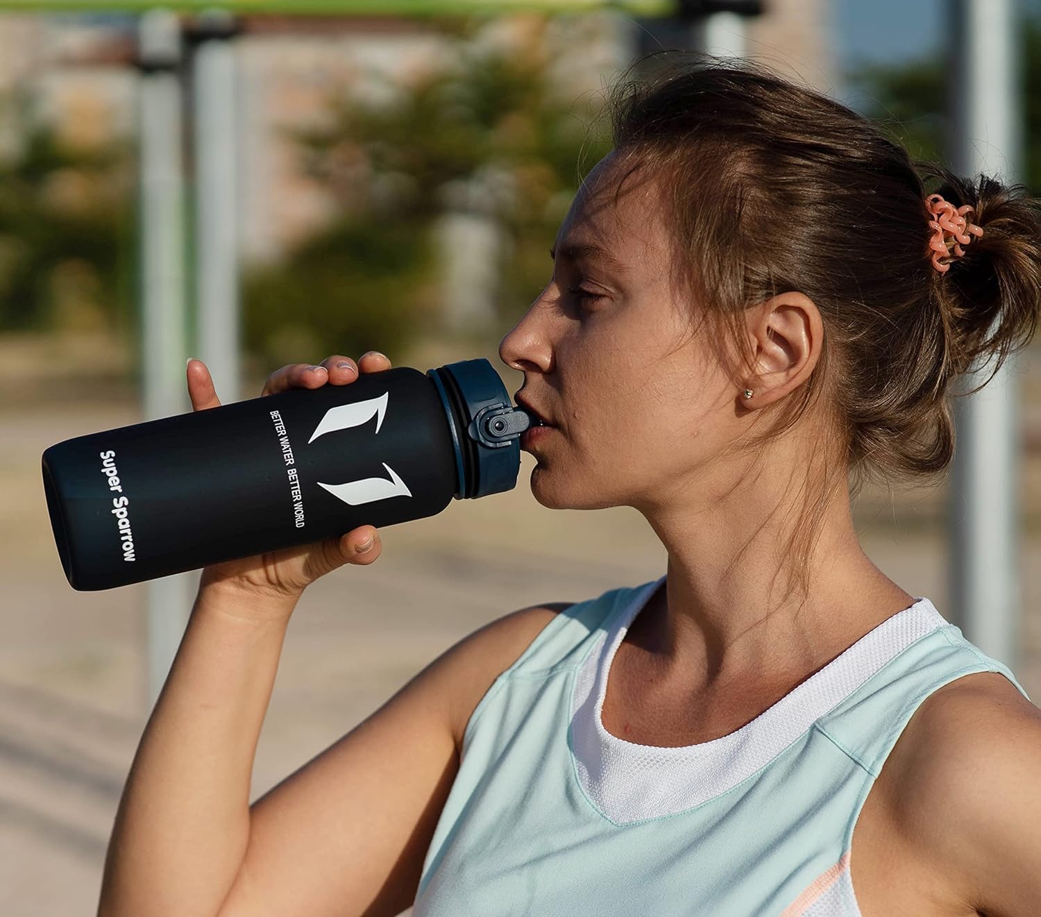 Detalle de Super Sparrow borraccia sportiva per bambini senza BPA (350 ml–1,5 L) con tappo a prova di perdite