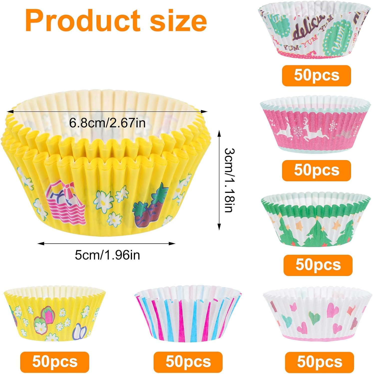 Thumbnail 1 de 300 Stück Muffinförmchen Papier 5 cm