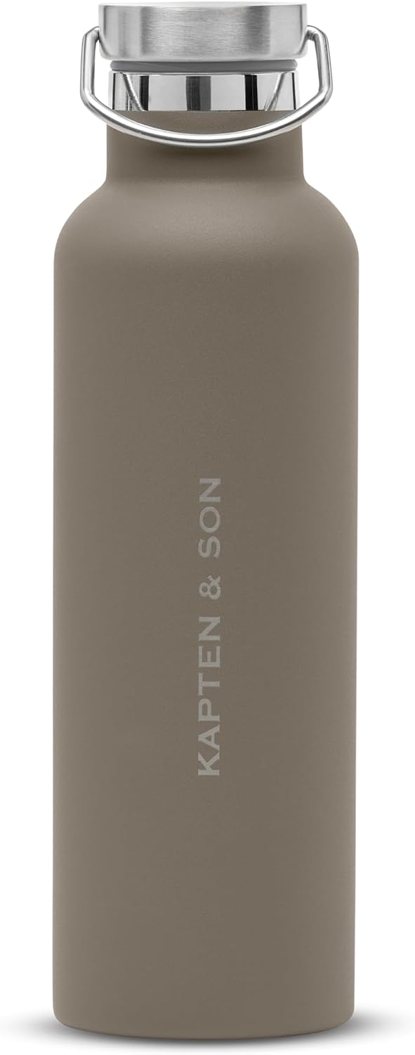 Detalle de Kapten & Son Gourde en acier inoxydable 750 ml – Marron, anti-fuite et lave-vaisselle