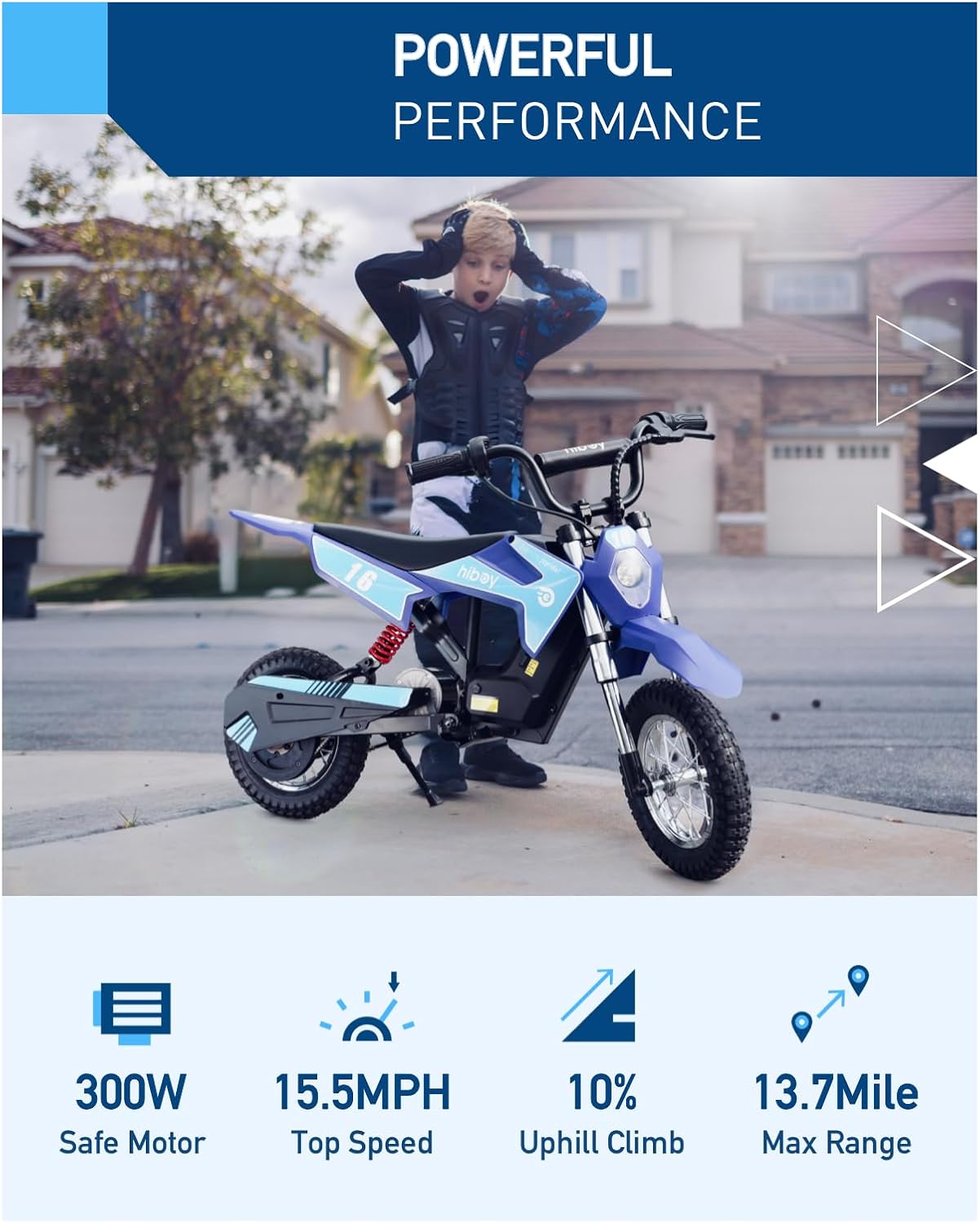 Detalle 2 de Hiboy DK1 36V Electric Dirt Bike for Kids, 300W, Three Speeds