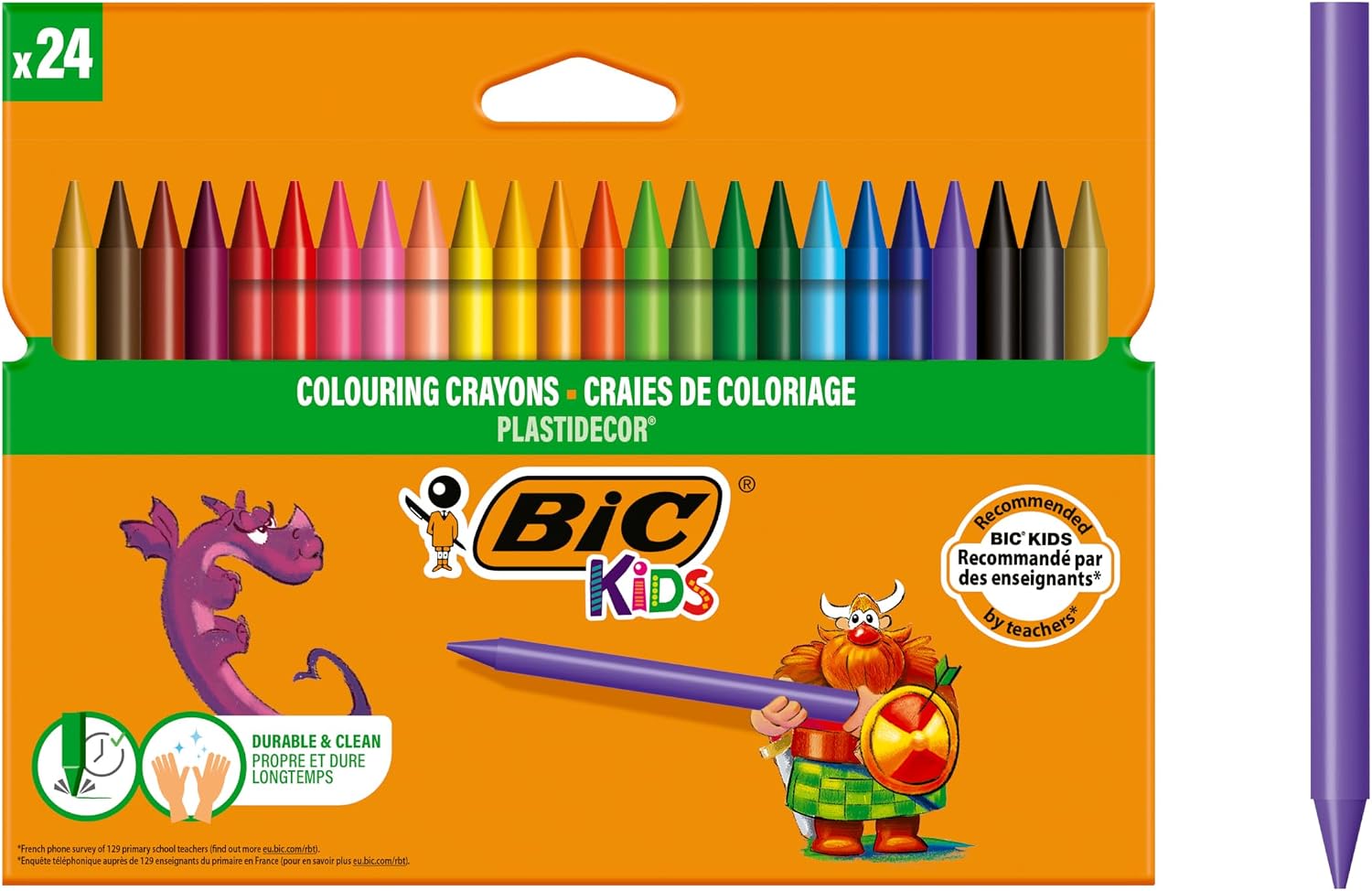 Thumbnail 6 de BIC Plastidecor kritor, 18-pack med blandade färger i pappask
