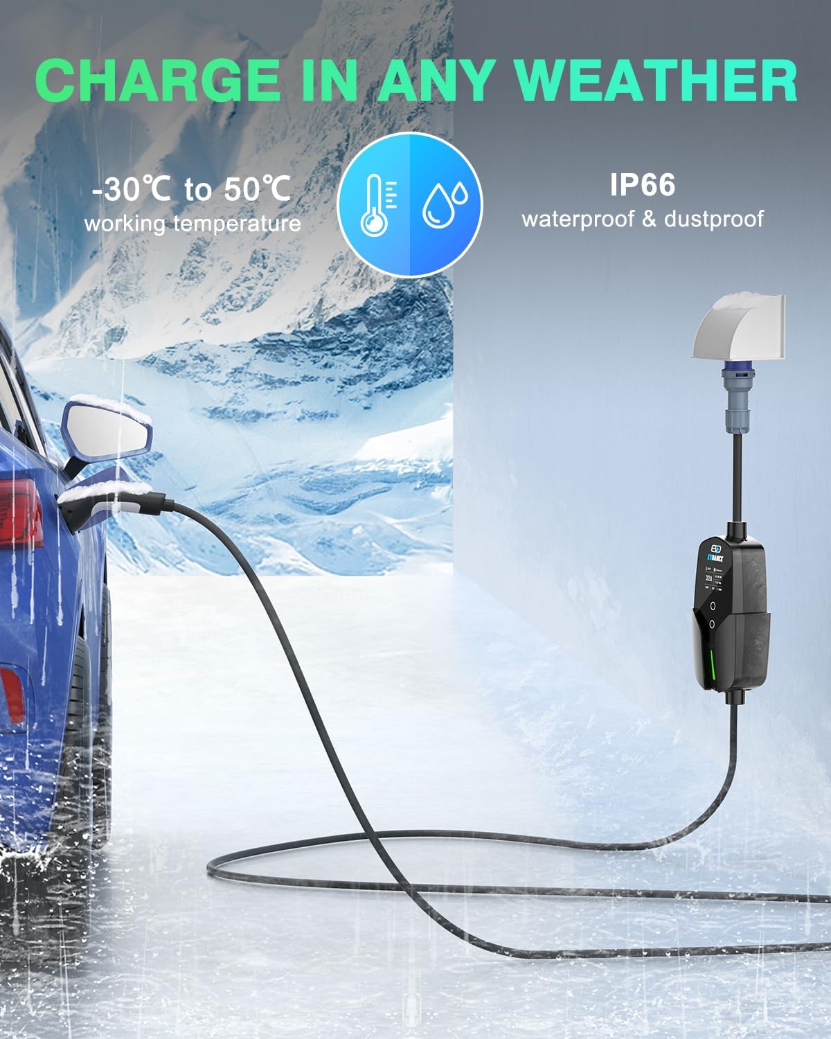 Thumbnail 4 de EVDANCE EV Charger Type 2 to CEE Plug 7.36kW